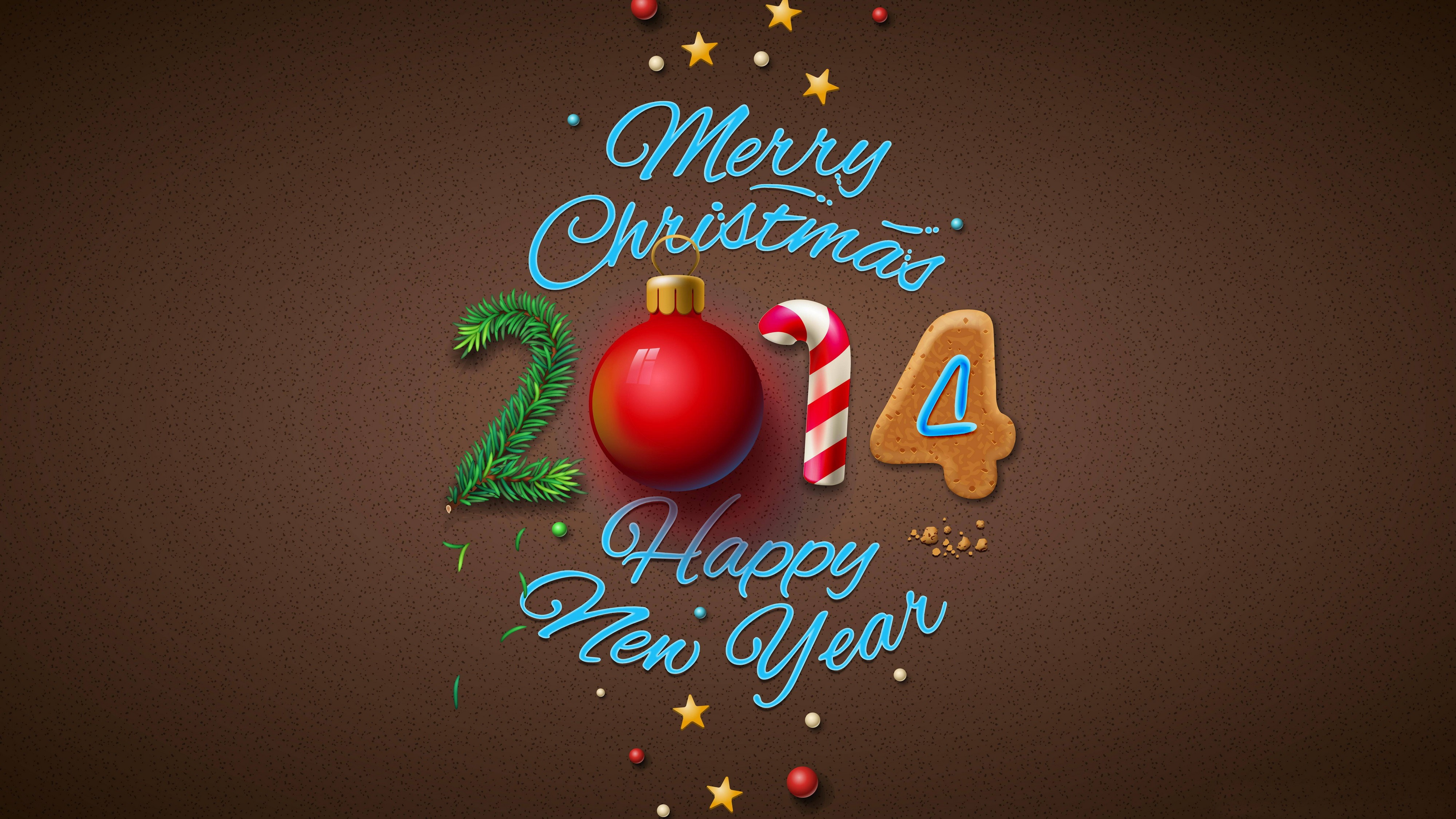 Merry Christmas 2014 Happy New Year HD Wallpaper