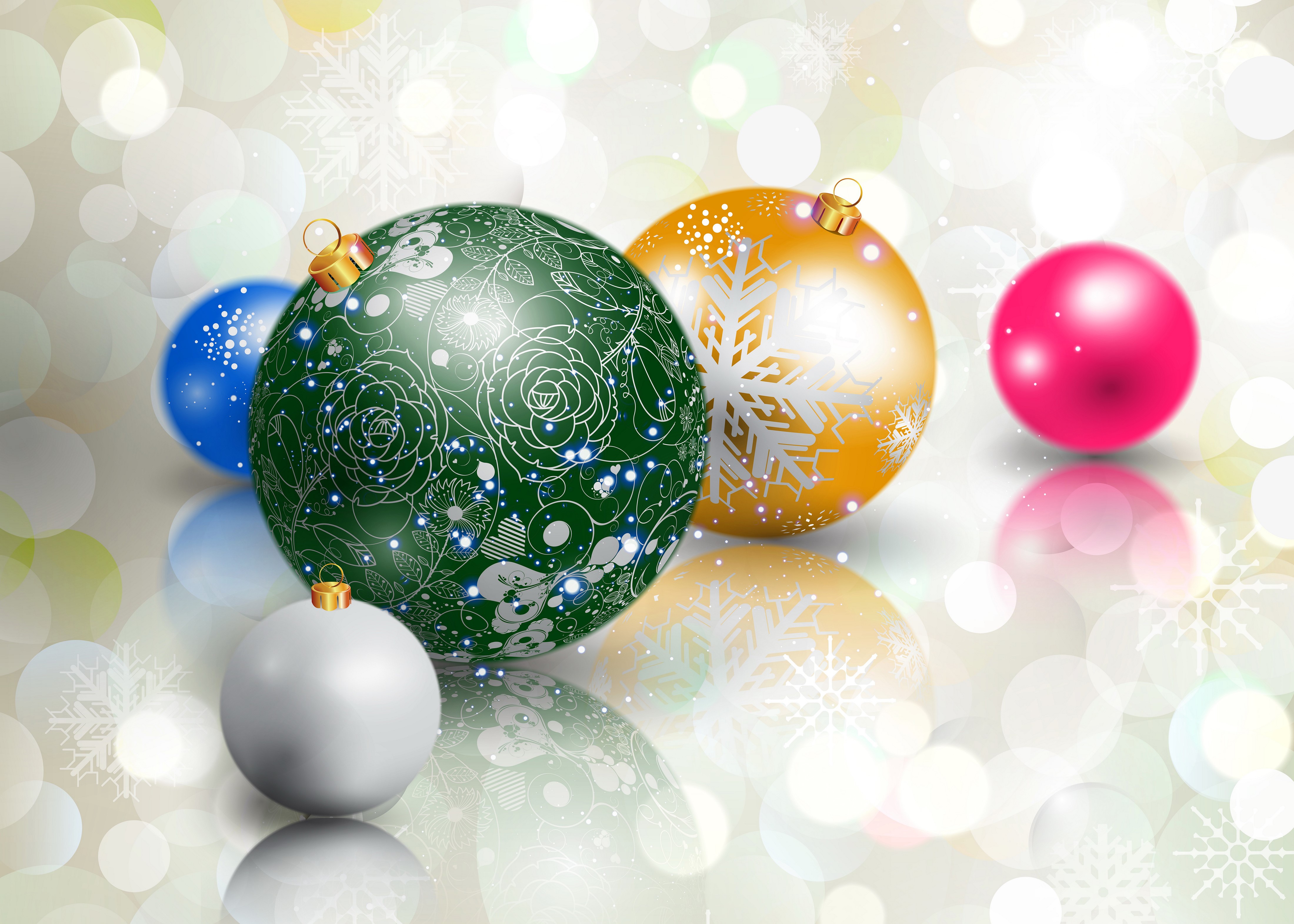 Christmas Balls 4K HD Wallpaper