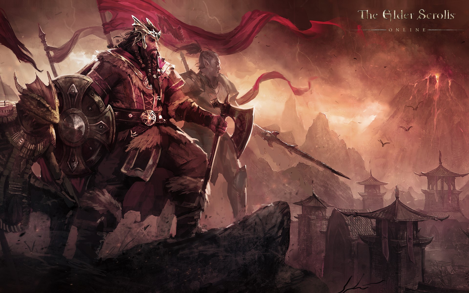 The Elder Scrolls Online: Warriors with Axes and Shields HD Wallpaper