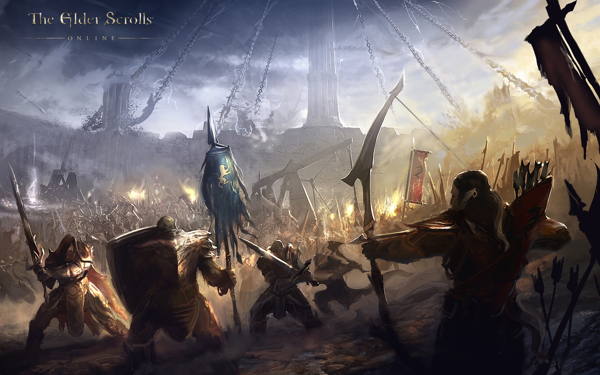 The Elder Scrolls Online Battle Scene HD Wallpaper