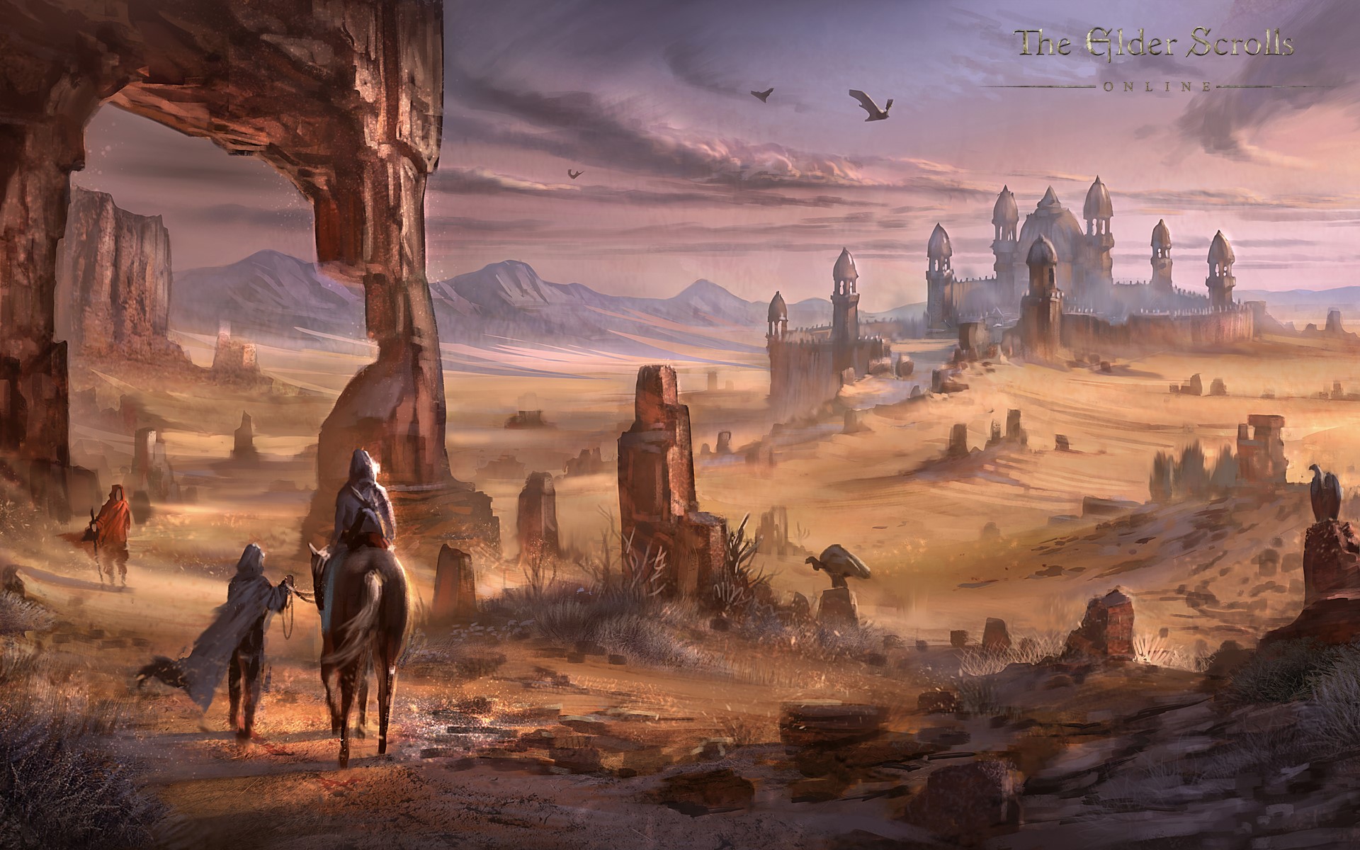 The Elder Scrolls Online desert landscape with castle HD Wallpaper