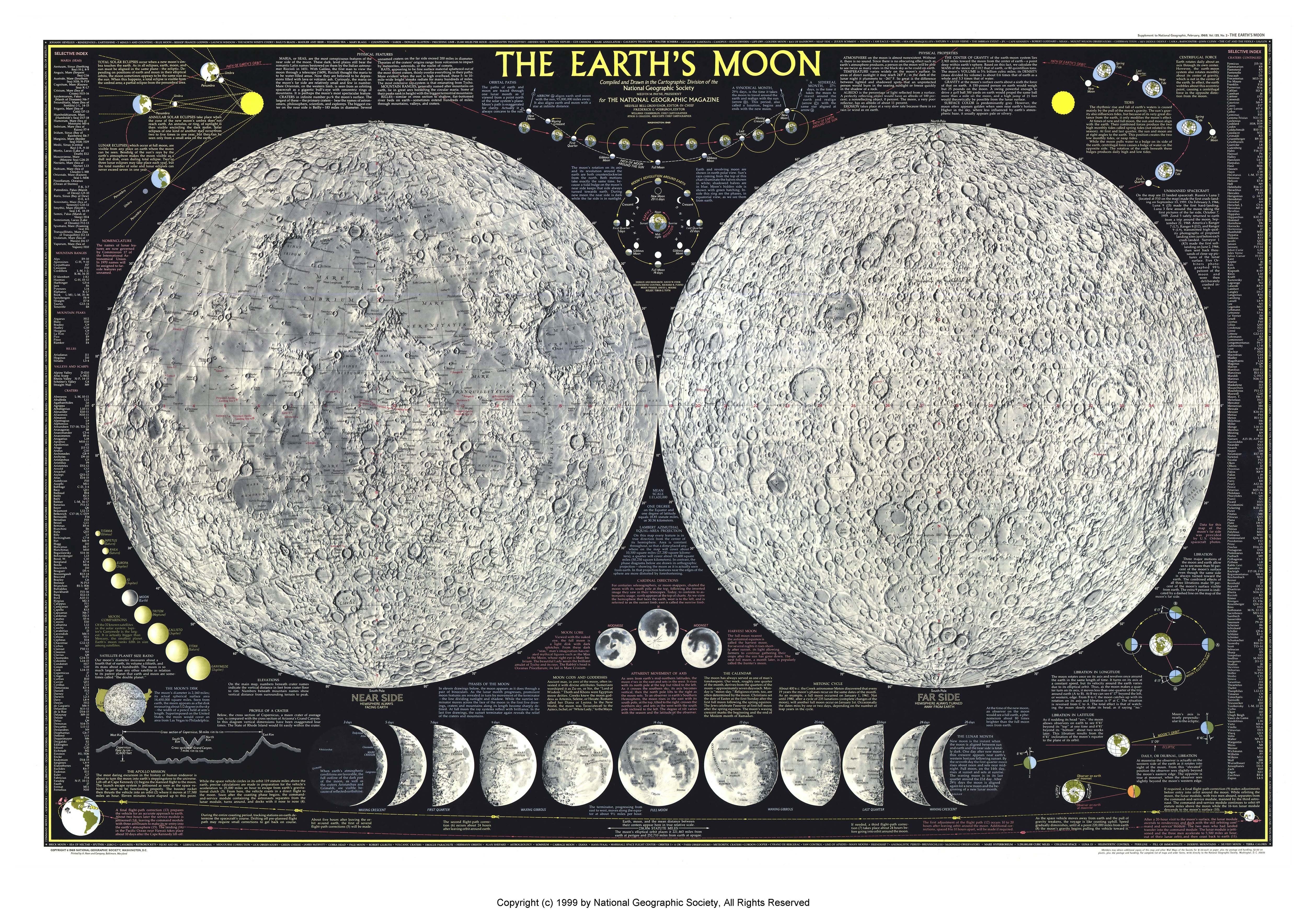 The Earth's Moon Map HD Wallpaper