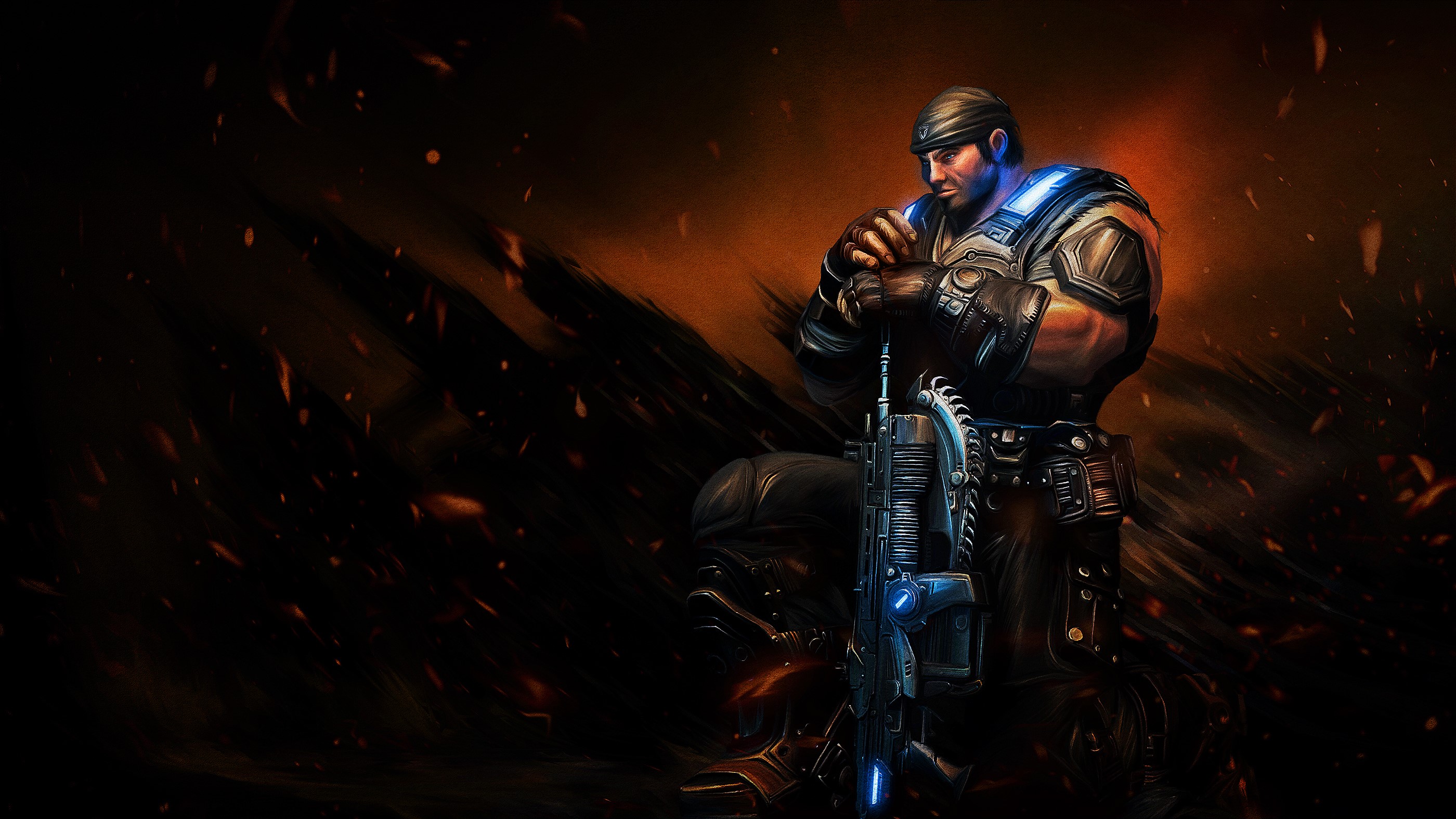 Marcus Fenix from Gears of War with Lancer HD Wallpaper