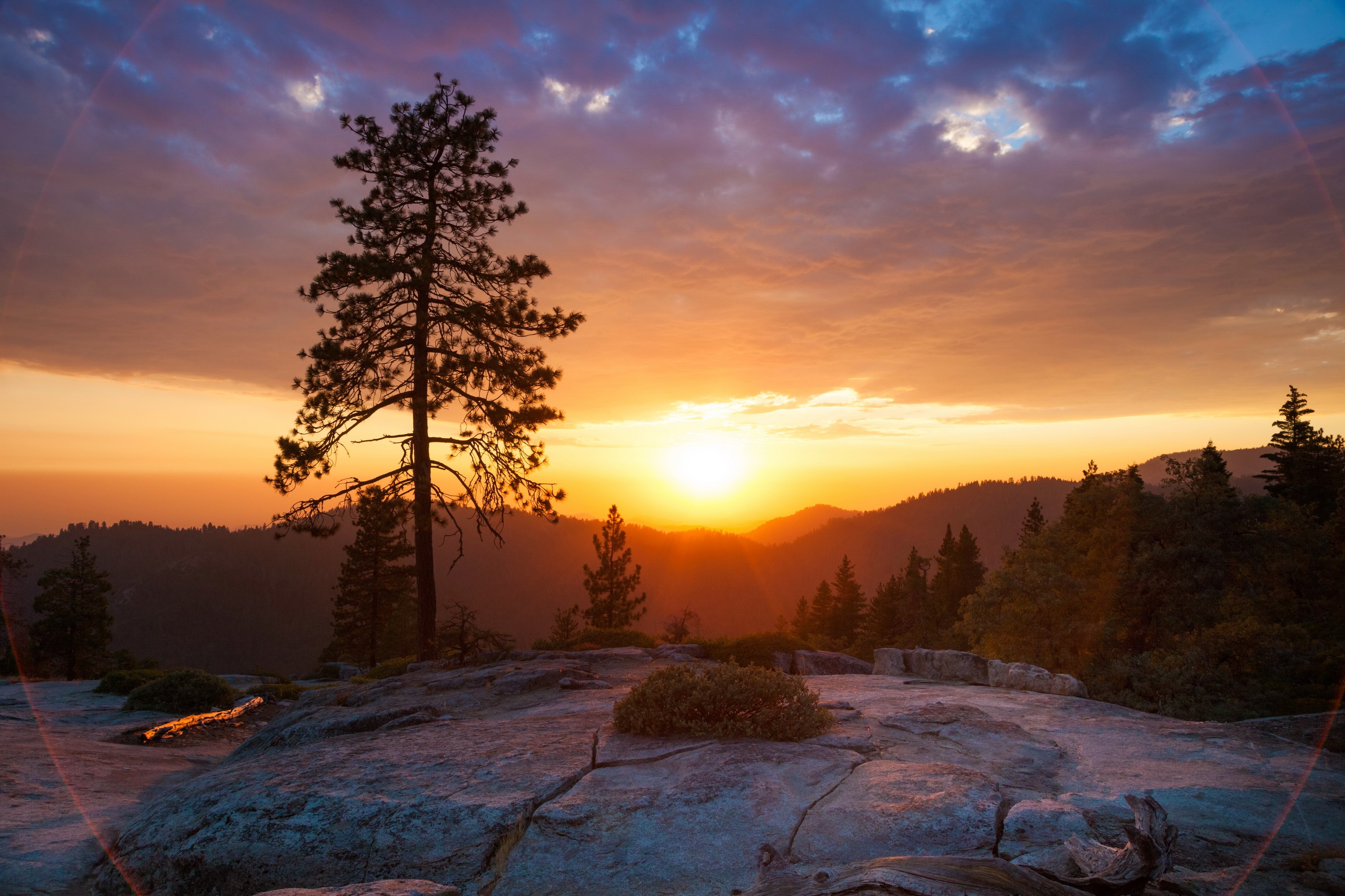 Sunset over Sequoia National Park, California HD Wallpaper