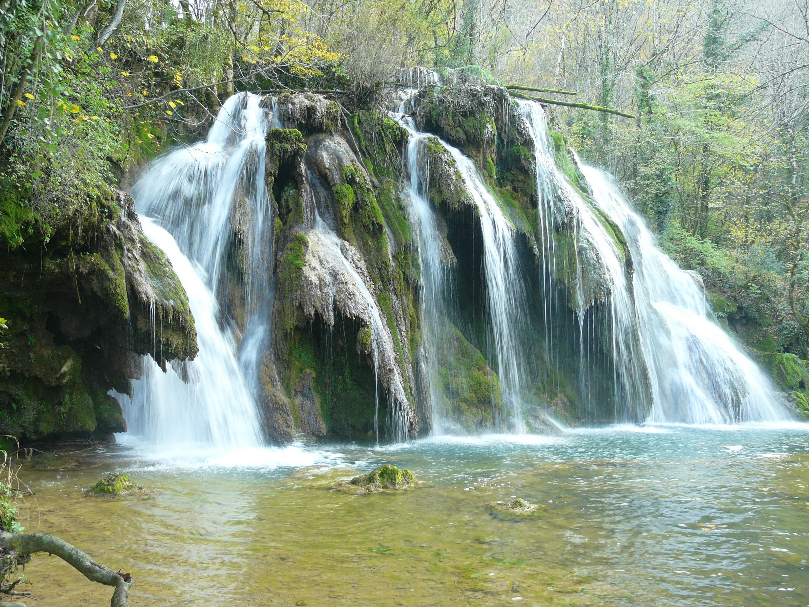 Waterfalls in Les Planches, France HD Wallpaper