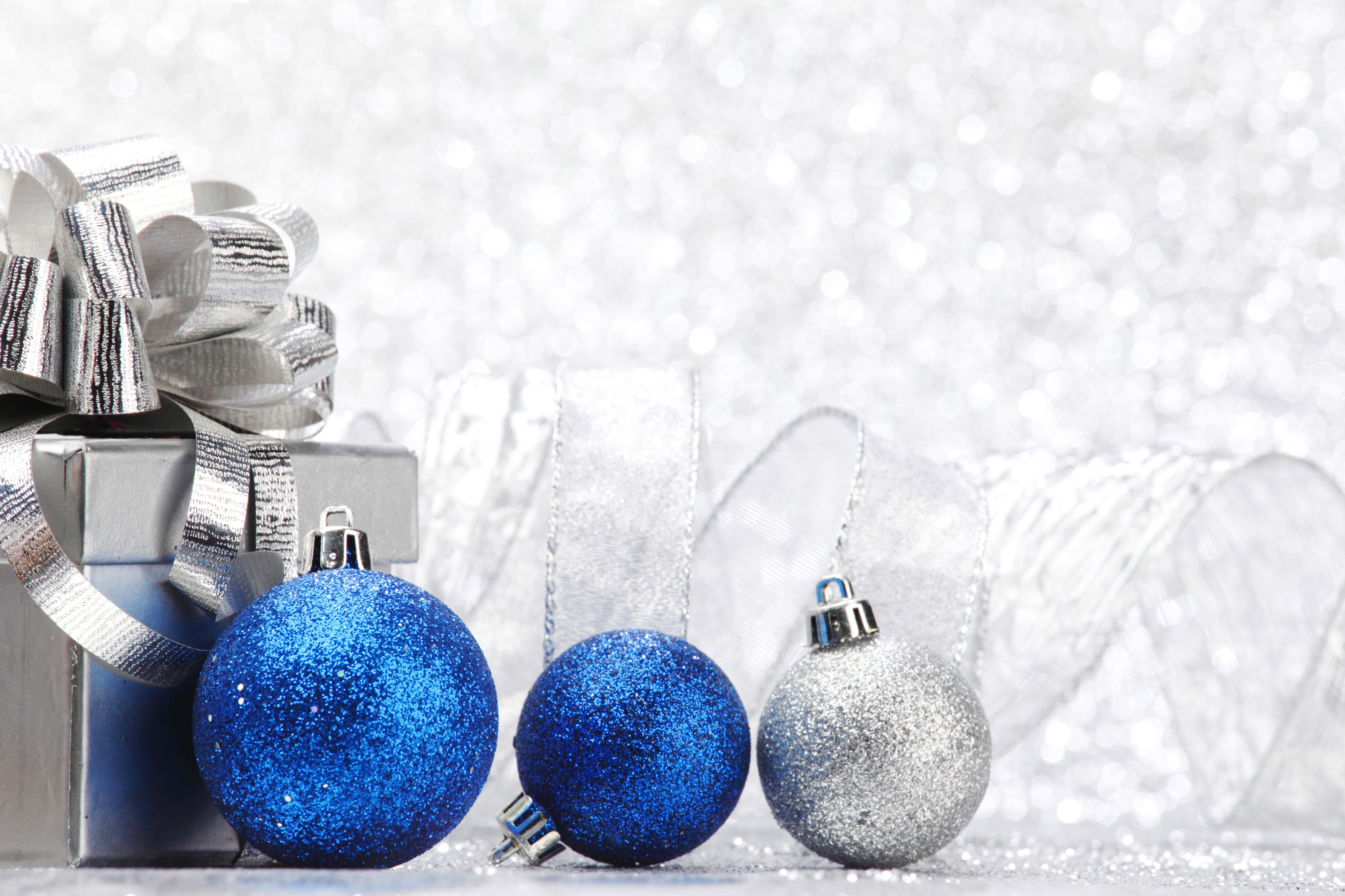 Christmas Gift and Ornaments HD Wallpaper