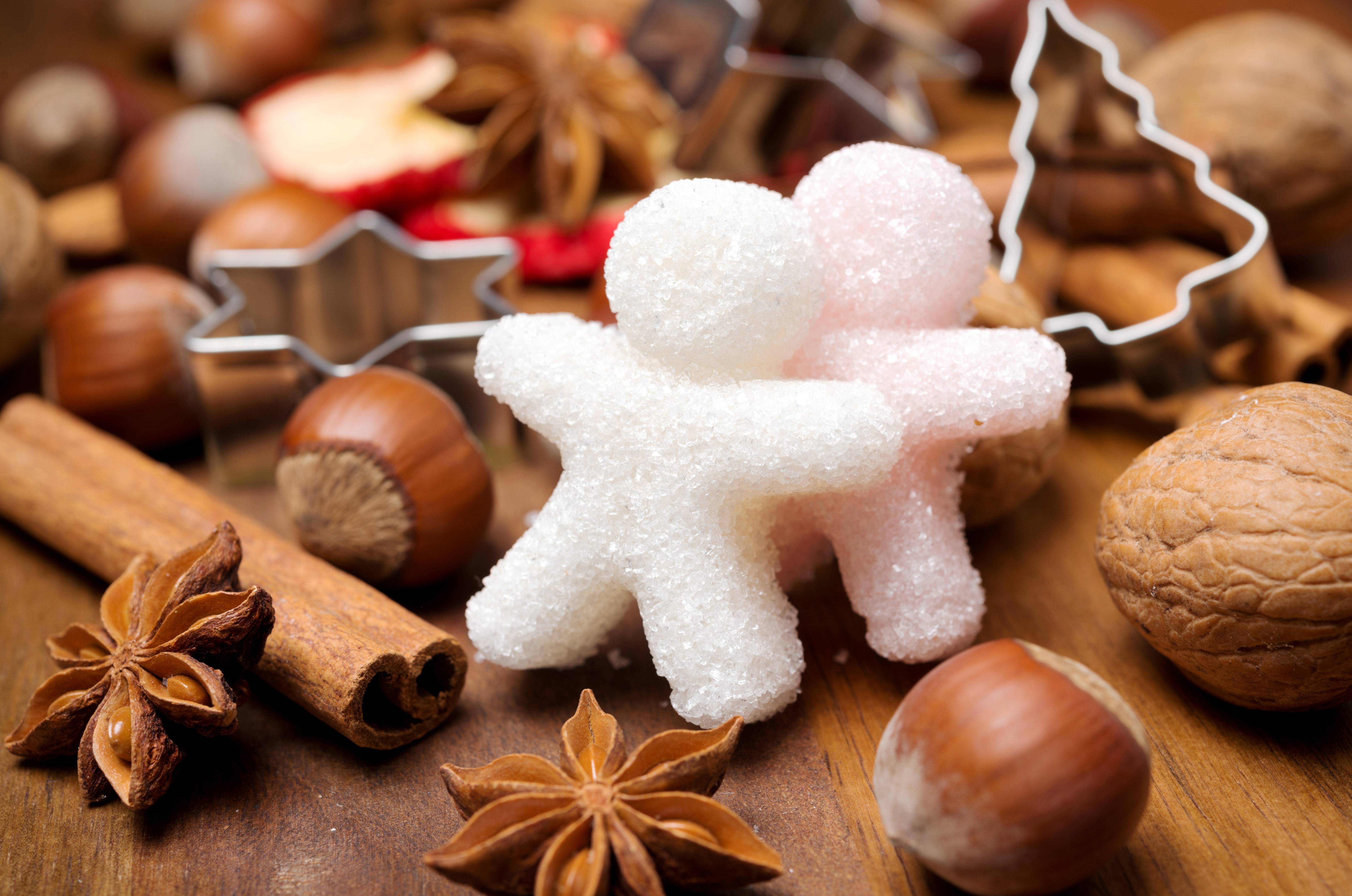 Sweets, Nuts, Cinnamon, and Star Anise HD Wallpaper