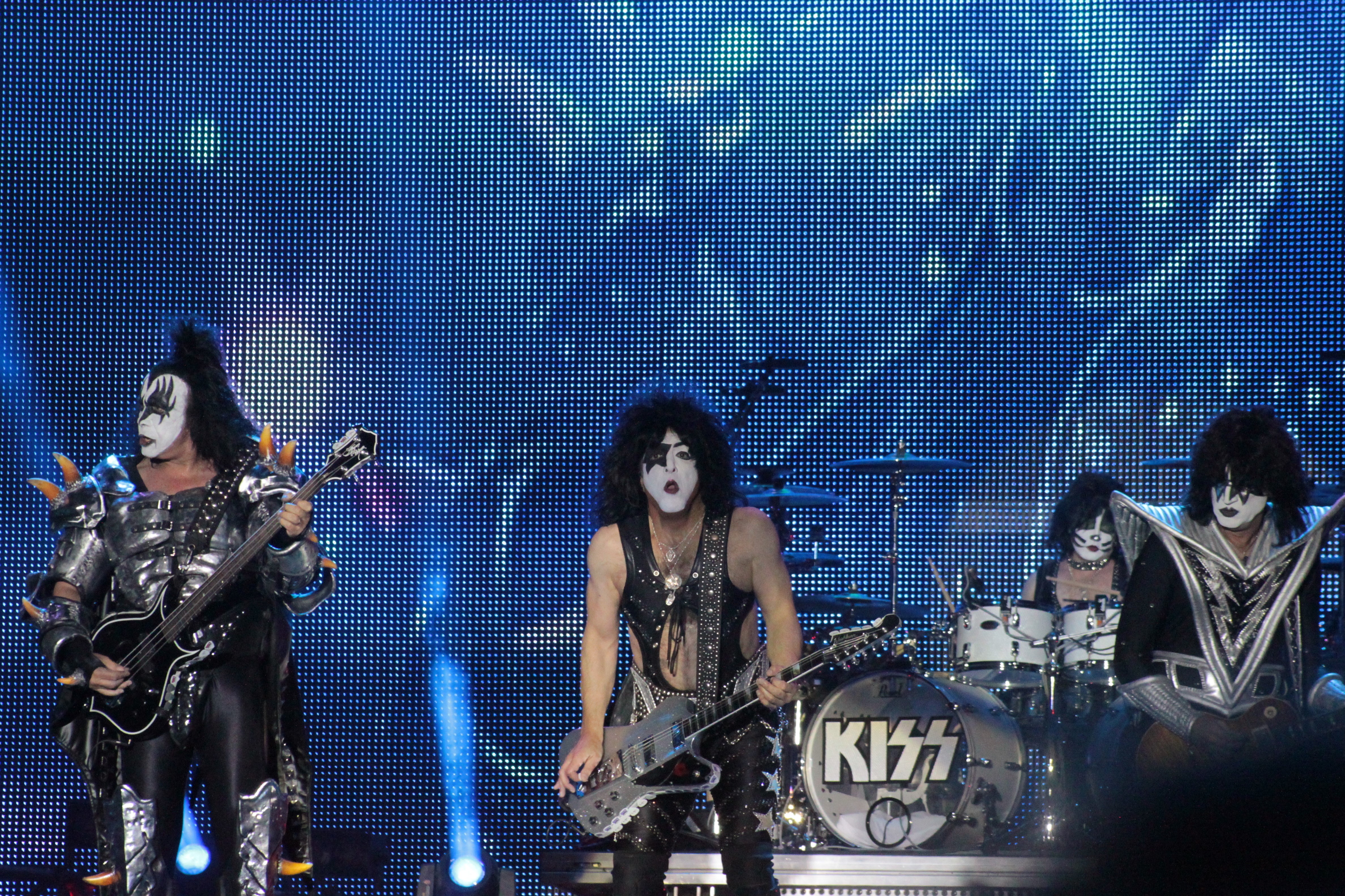 Kiss band performing live on stage HD Wallpaper