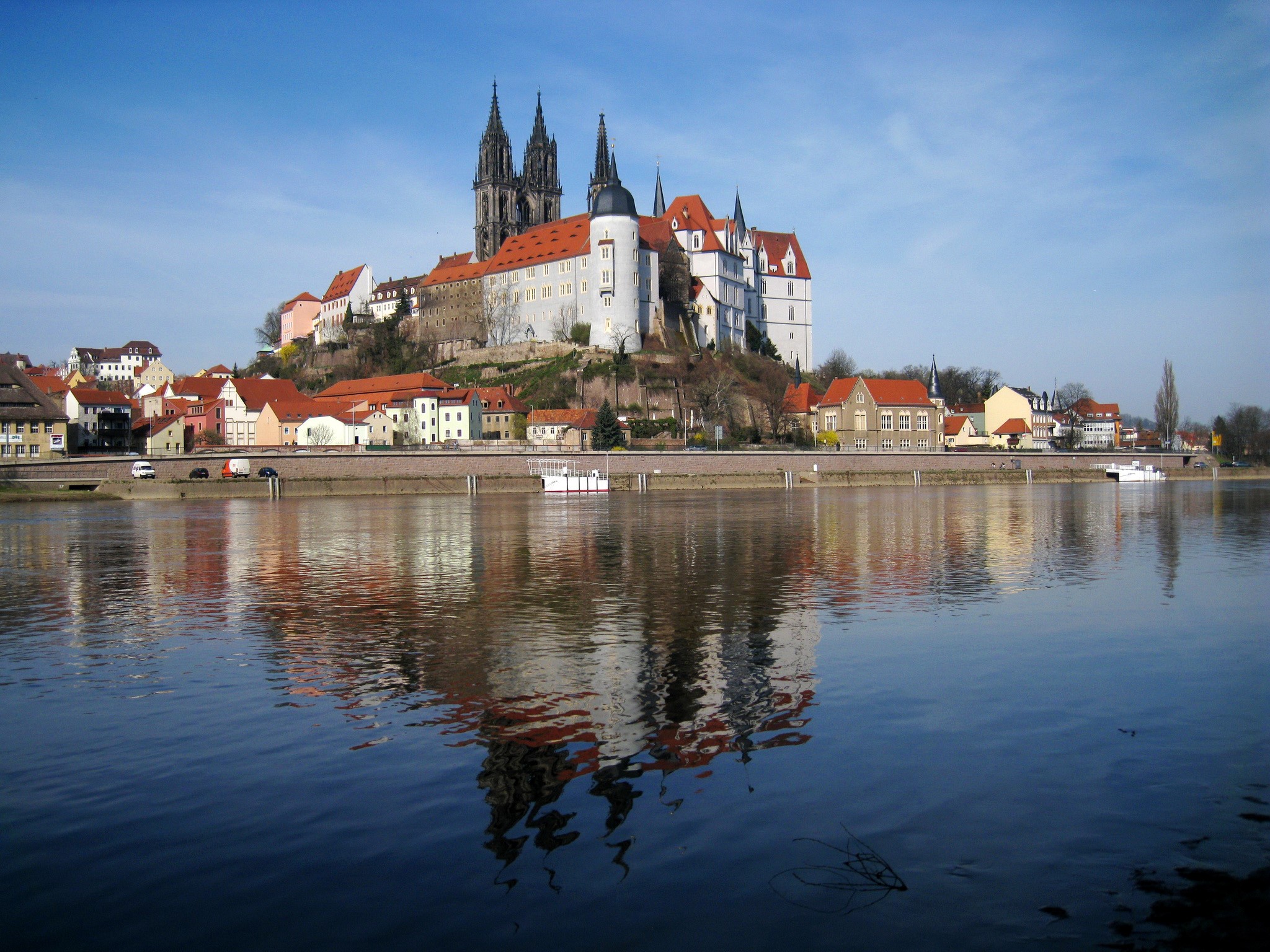 Albrechtsburg Castle and River in Germany HD Wallpaper
