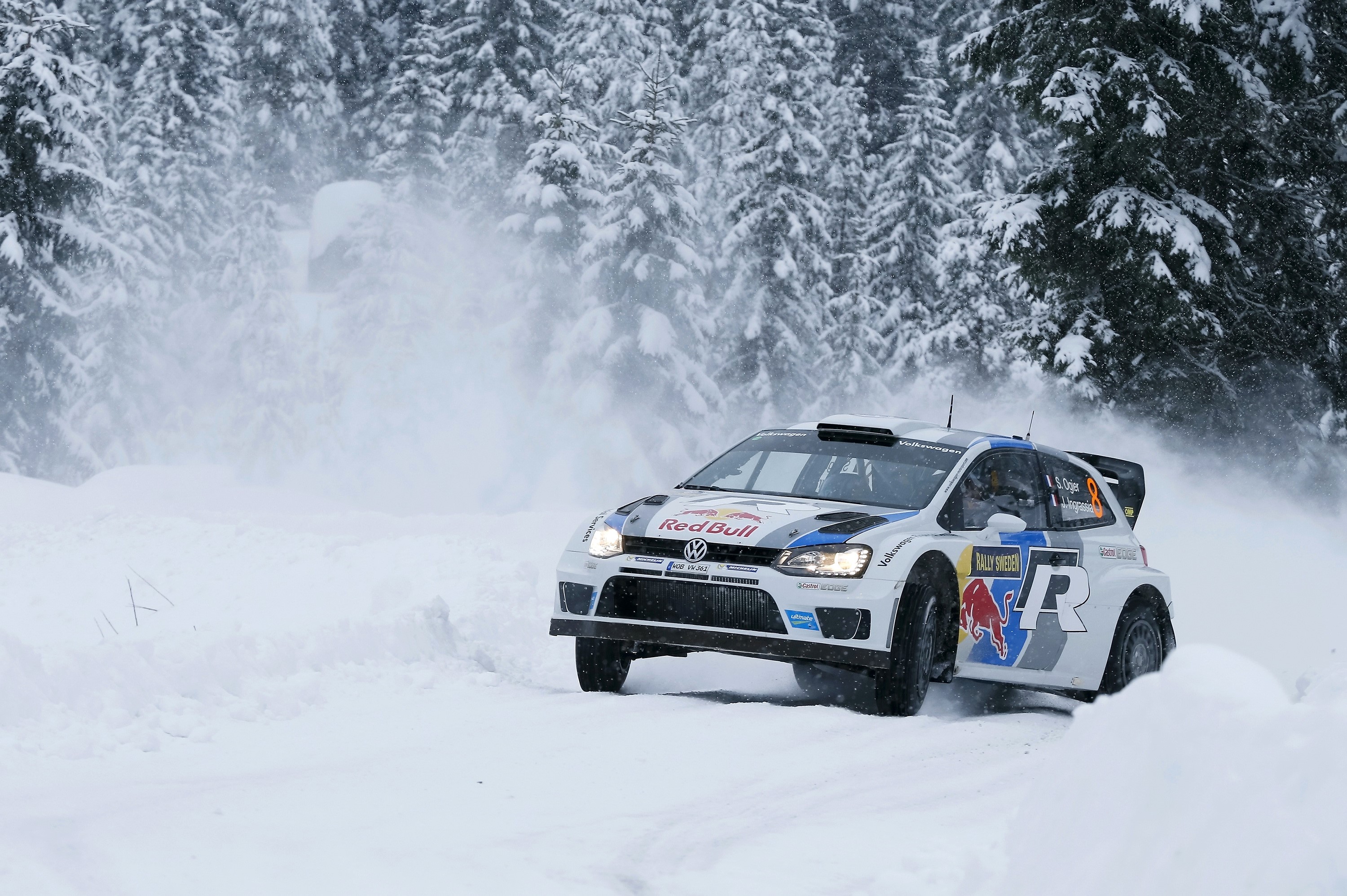 Volkswagen Polo R WRC car in snow HD Wallpaper