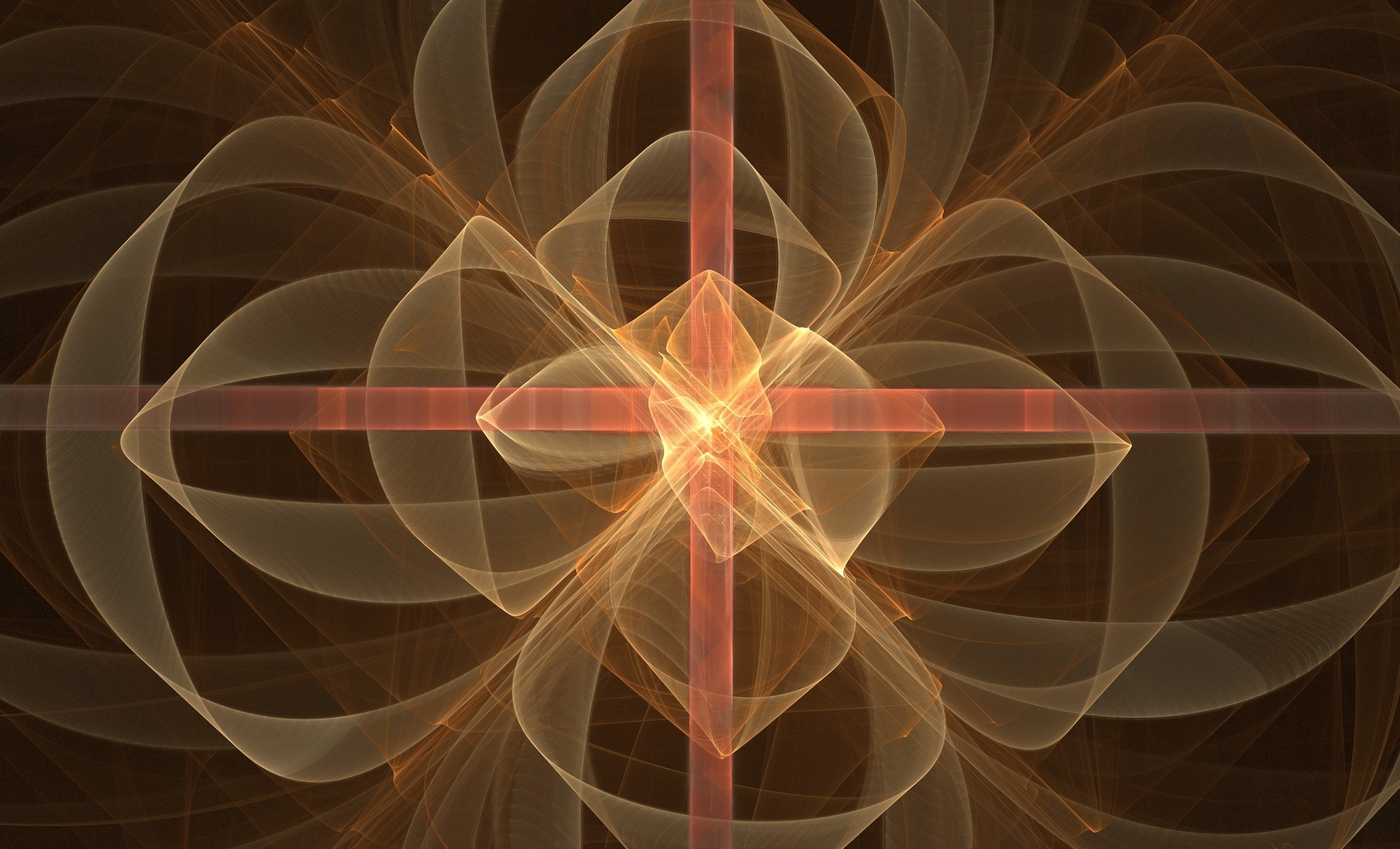 Abstract fractal pattern with glowing center HD Wallpaper