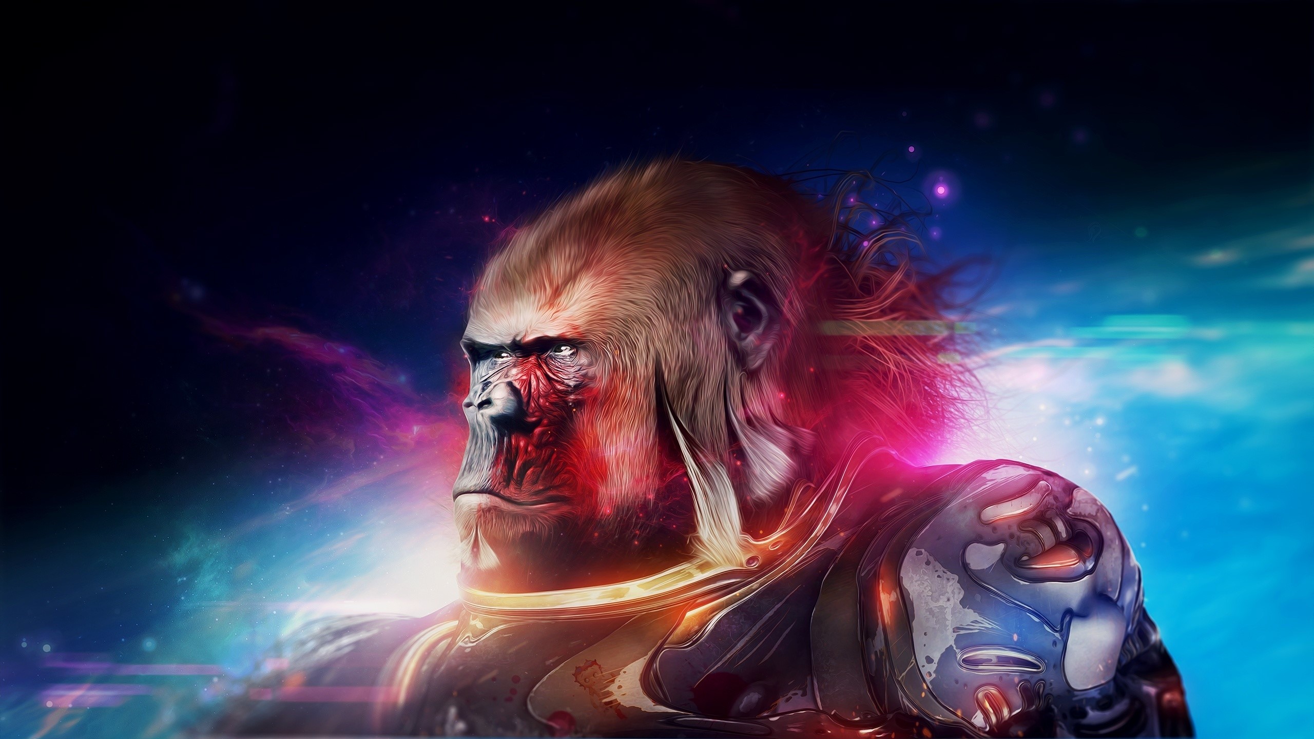 Gorilla warrior in space HD Wallpaper
