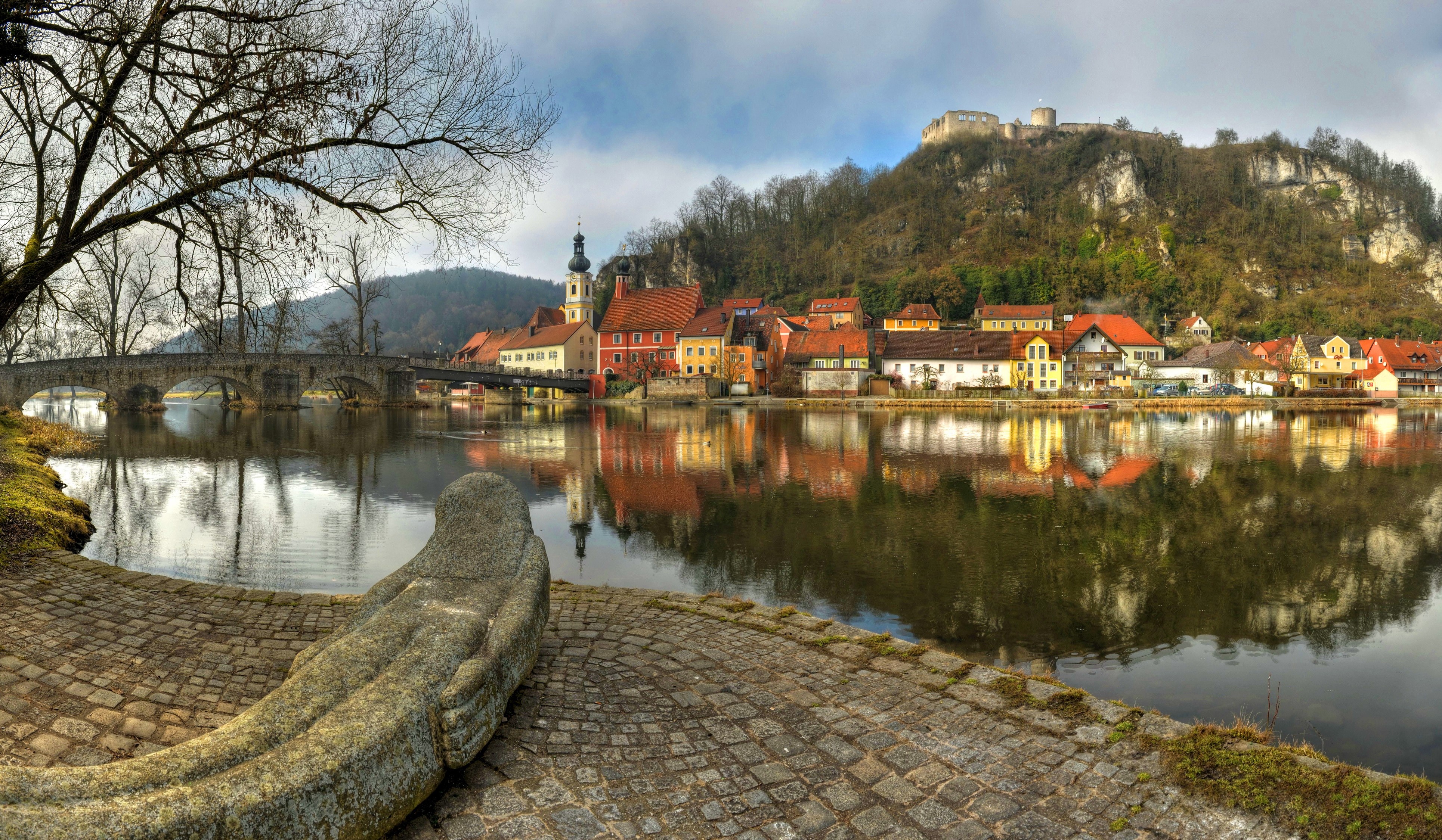 Kallmunz, Germany: River, Bridge, and Castle HD Wallpaper