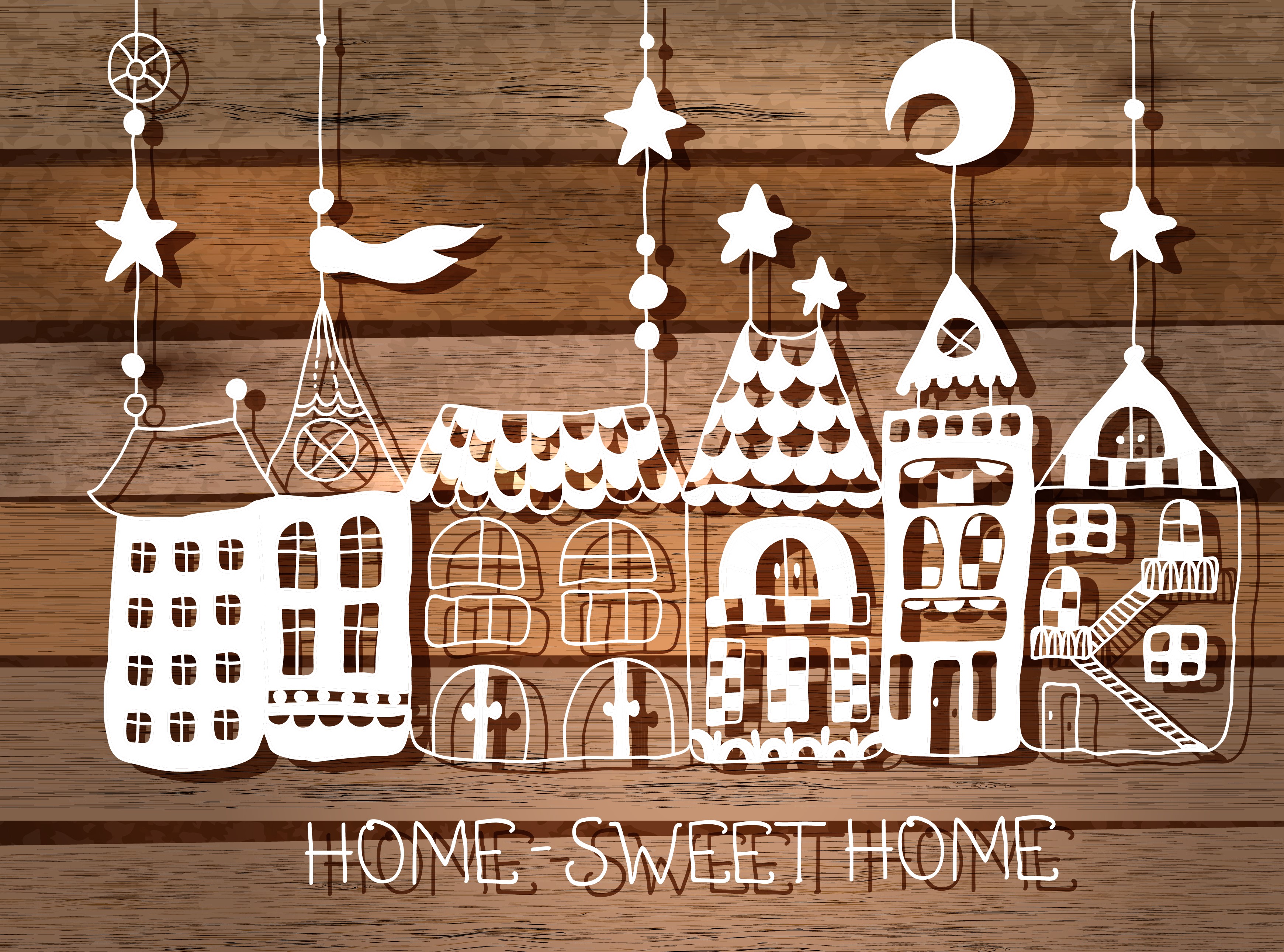 Home Sweet Home Houses Vector Graphics HD Wallpaper