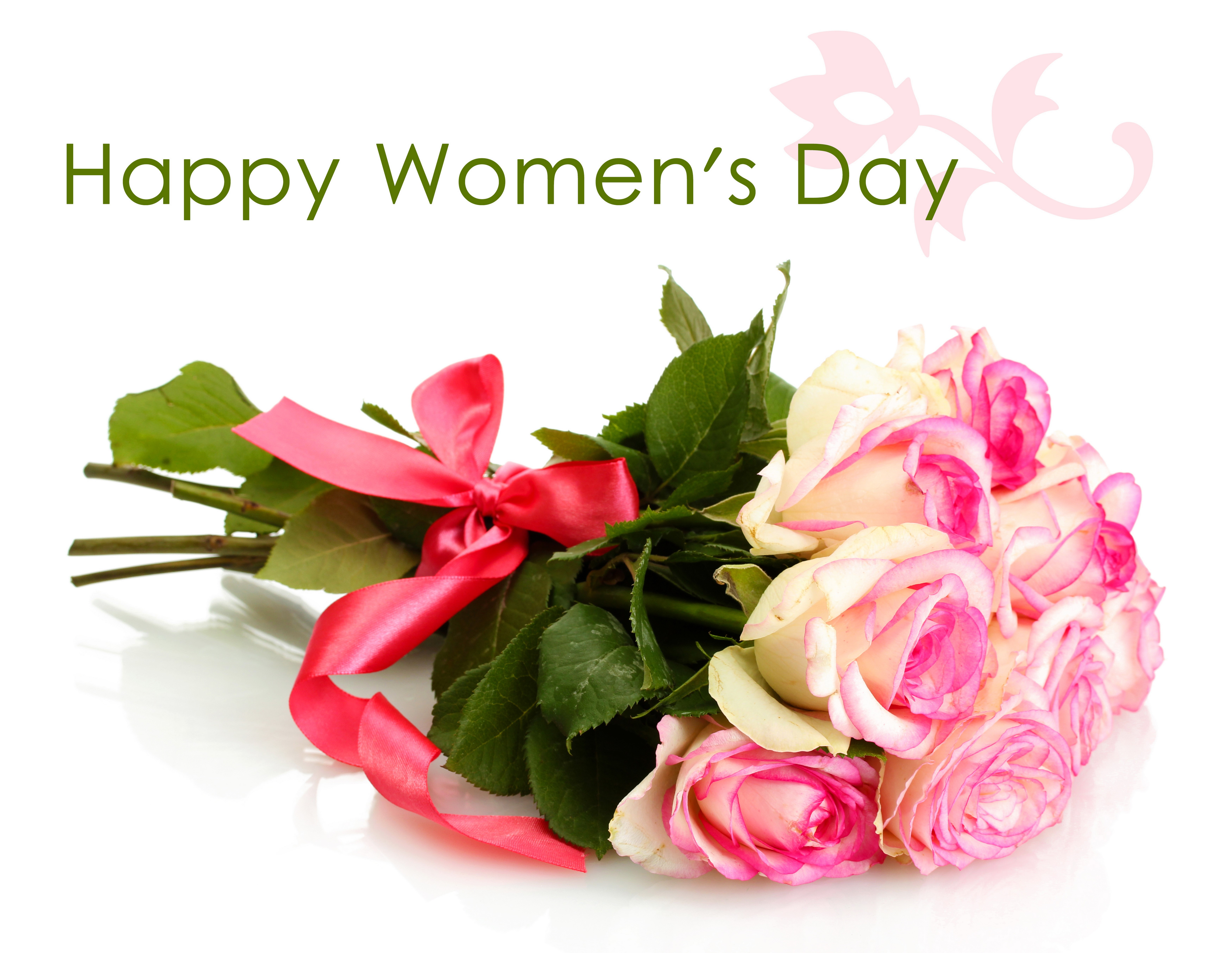 Happy Women's Day Roses Bouquet HD Wallpaper