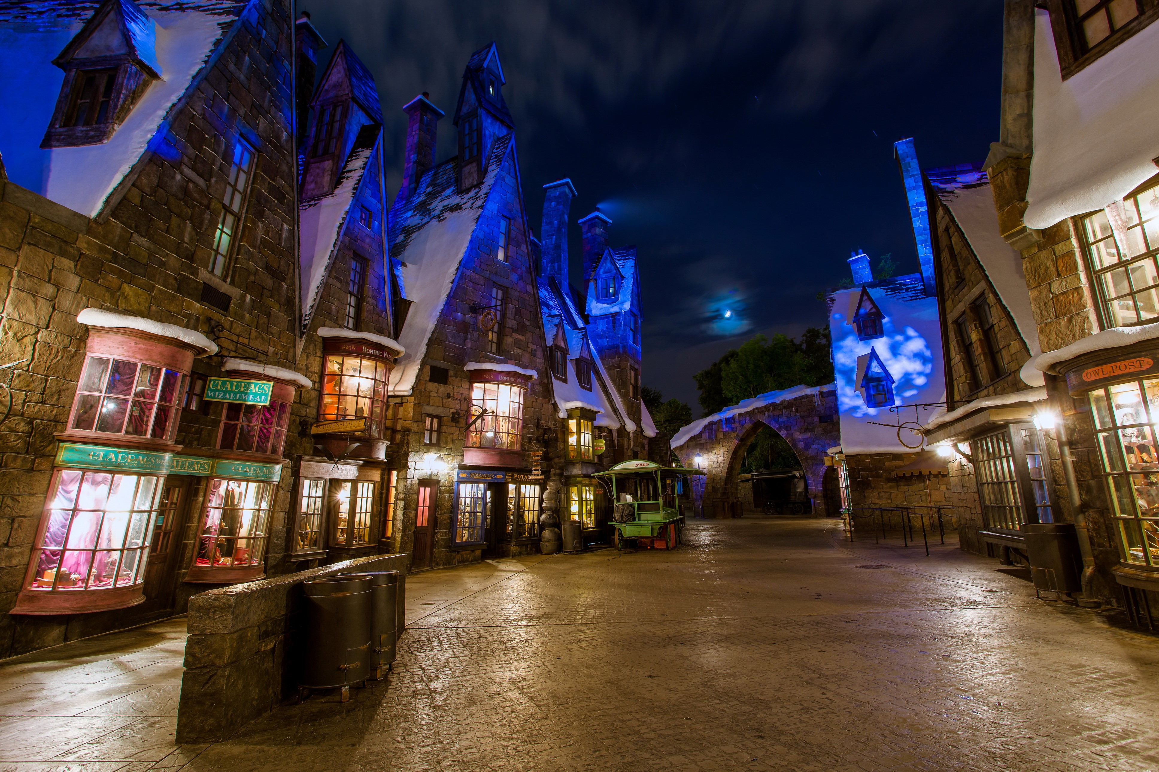 The Wizarding World of Harry Potter at Night HD Wallpaper