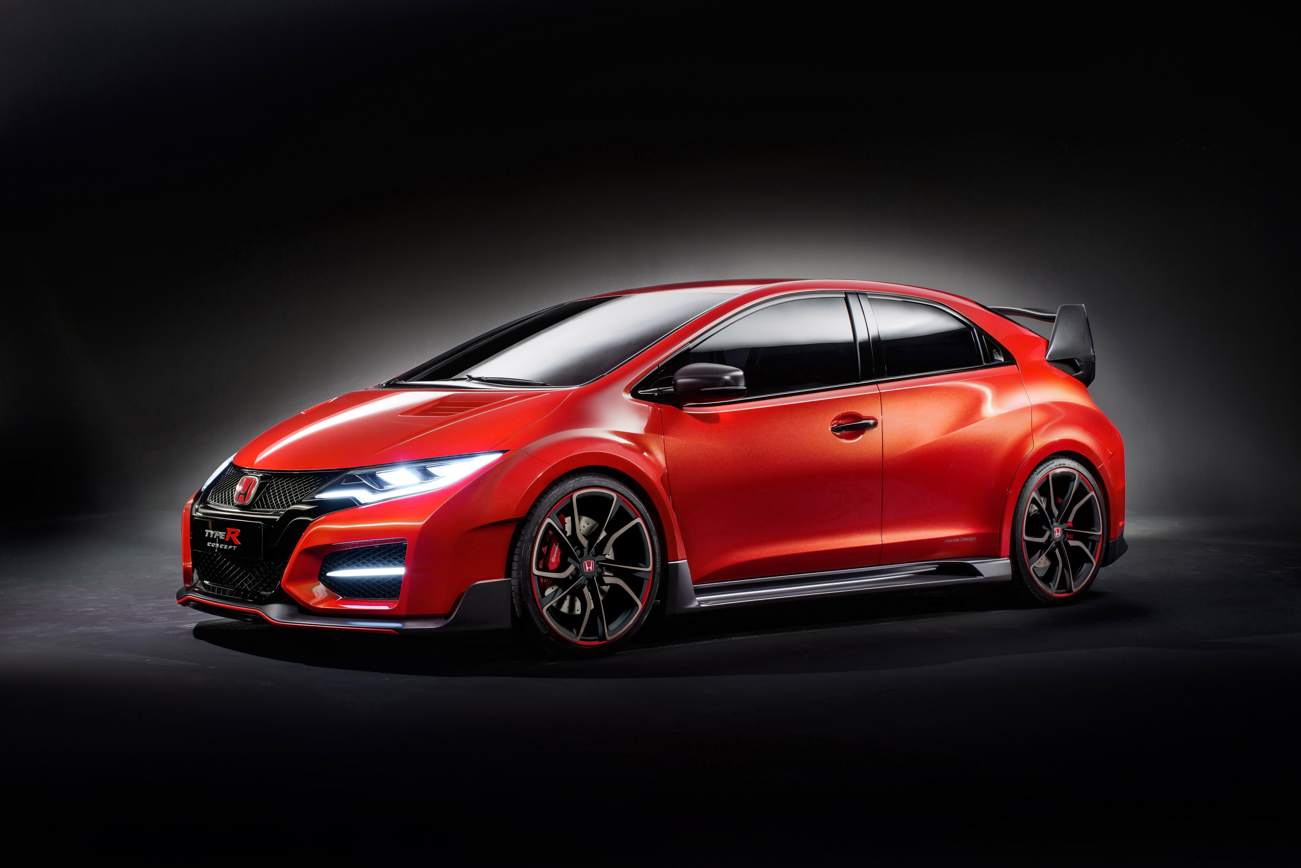 Red 2014 Honda Civic Type R Concept Car HD Wallpaper