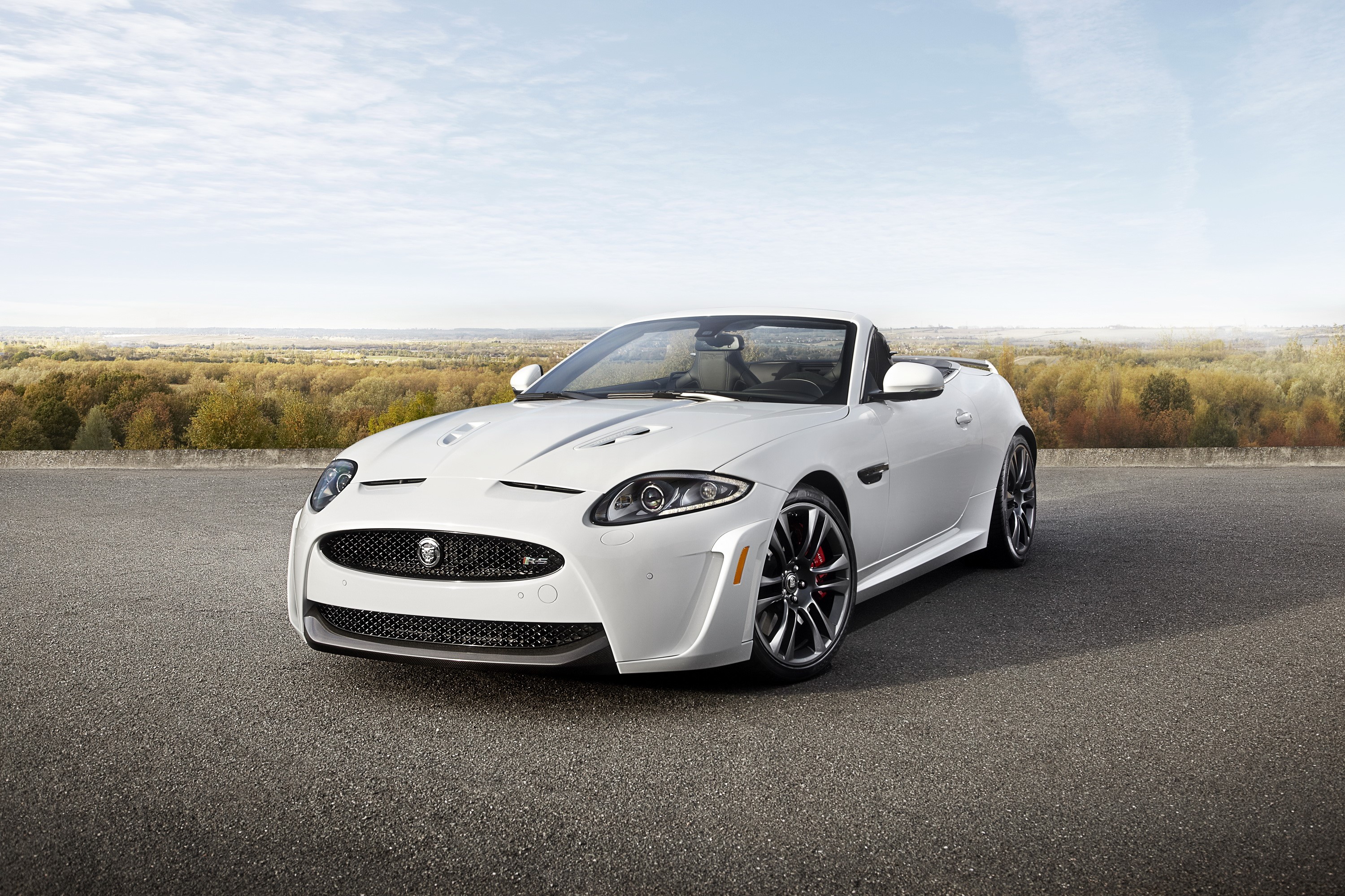 2012 Jaguar XKR-S White Cabriolet HD Wallpaper