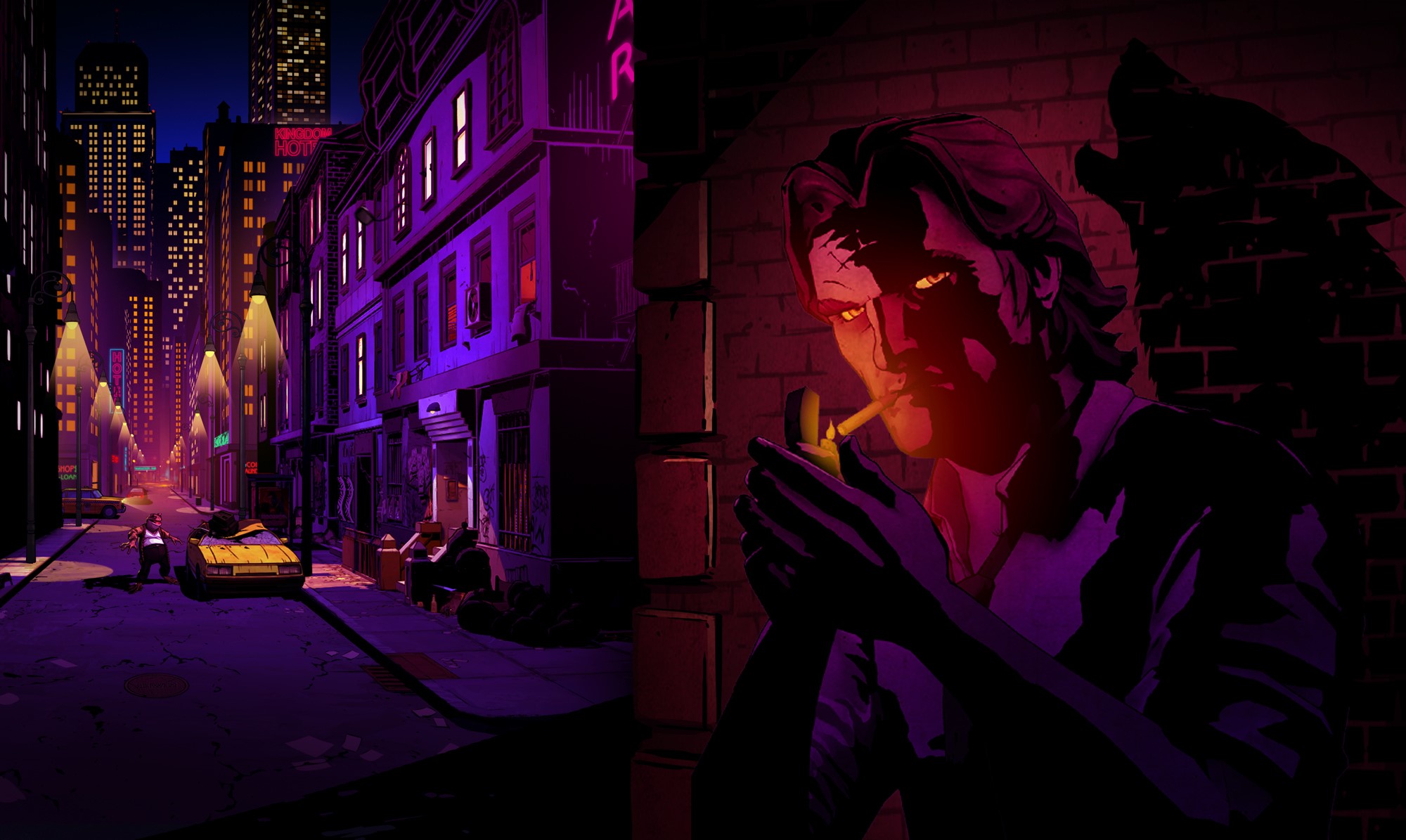 Bigby Wolf from The Wolf Among Us lighting a cigarette HD Wallpaper