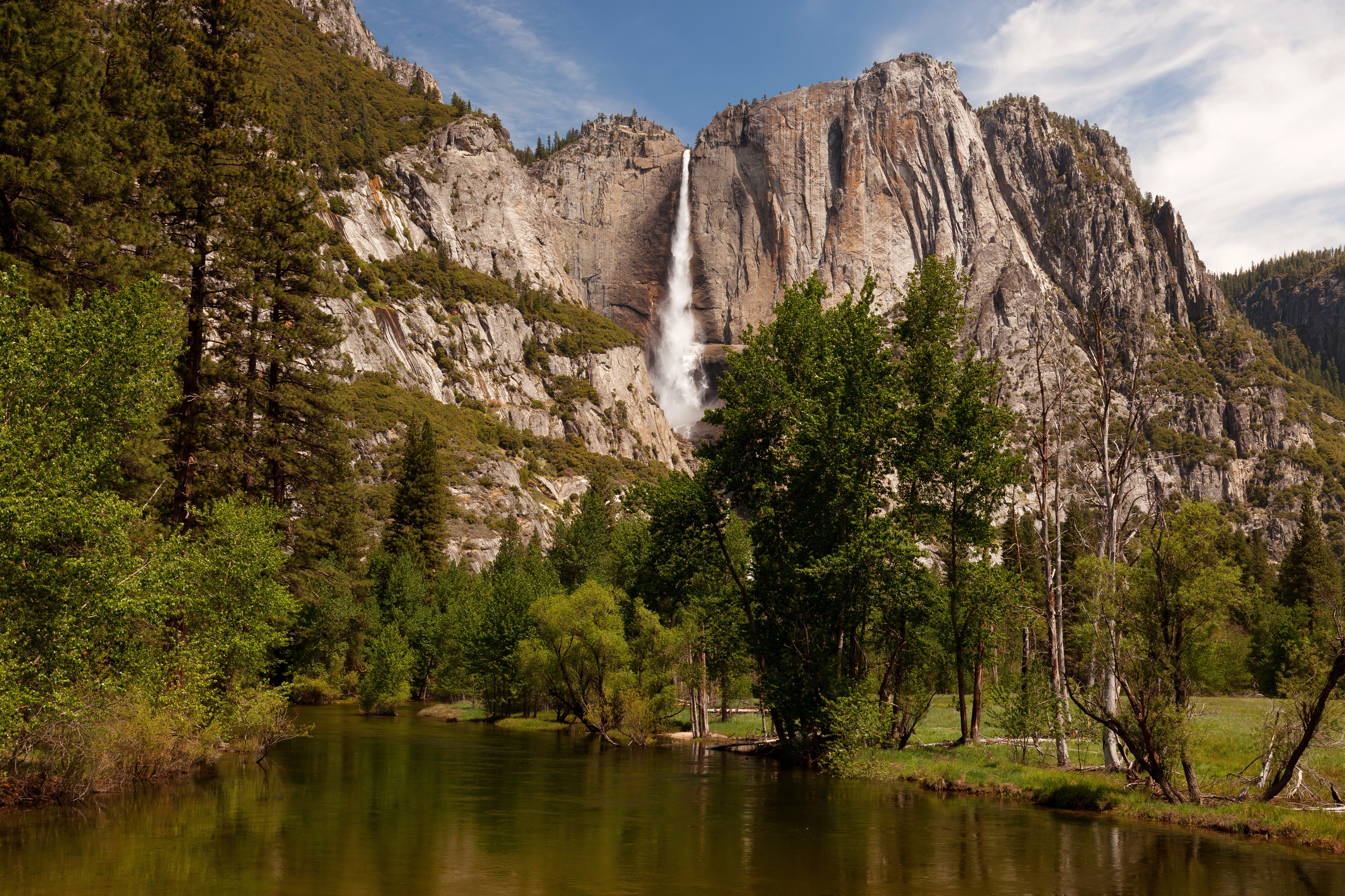 Yosemite National Park Waterfall and River HD Wallpaper