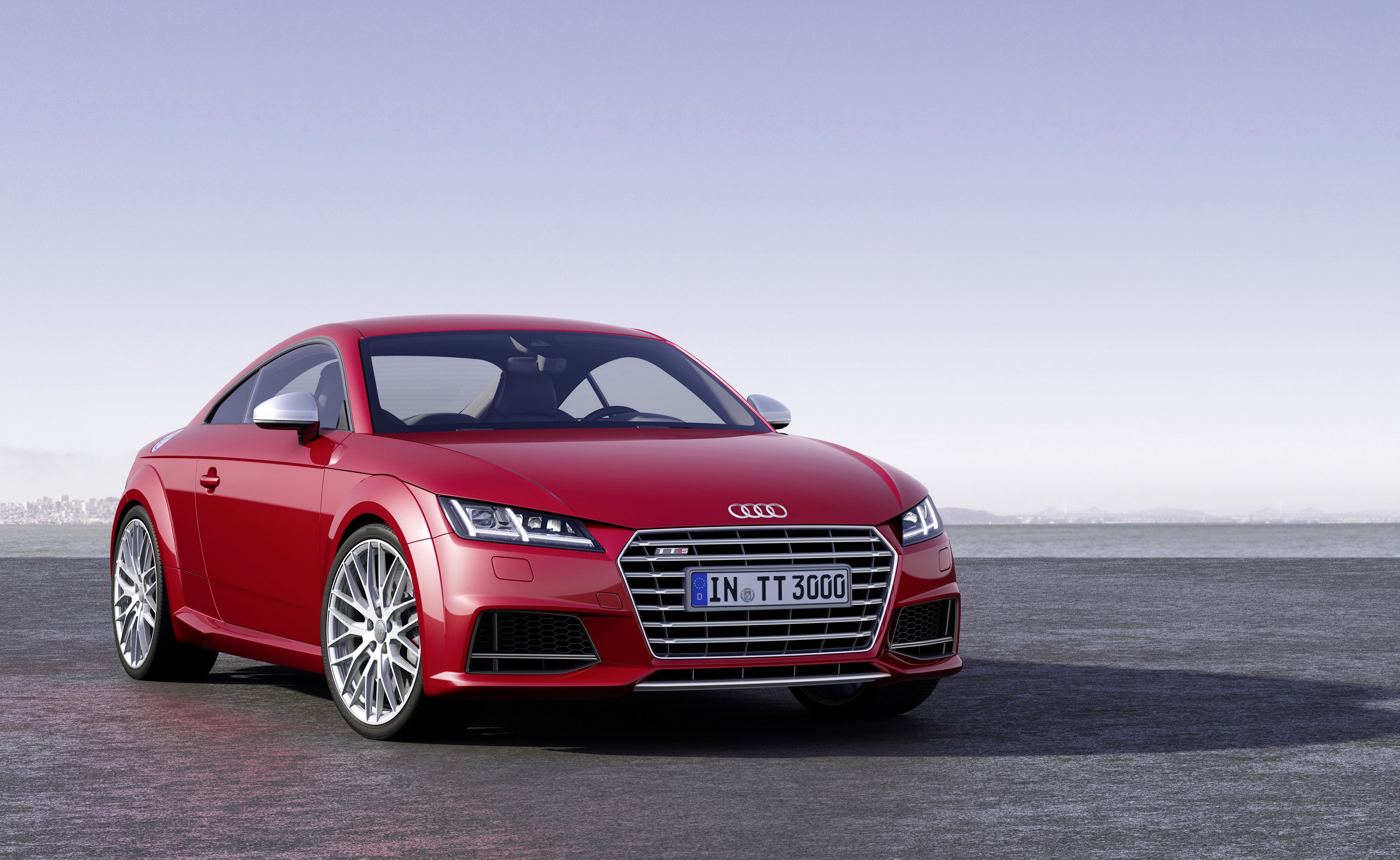 Red Audi TTS Coupe HD Wallpaper