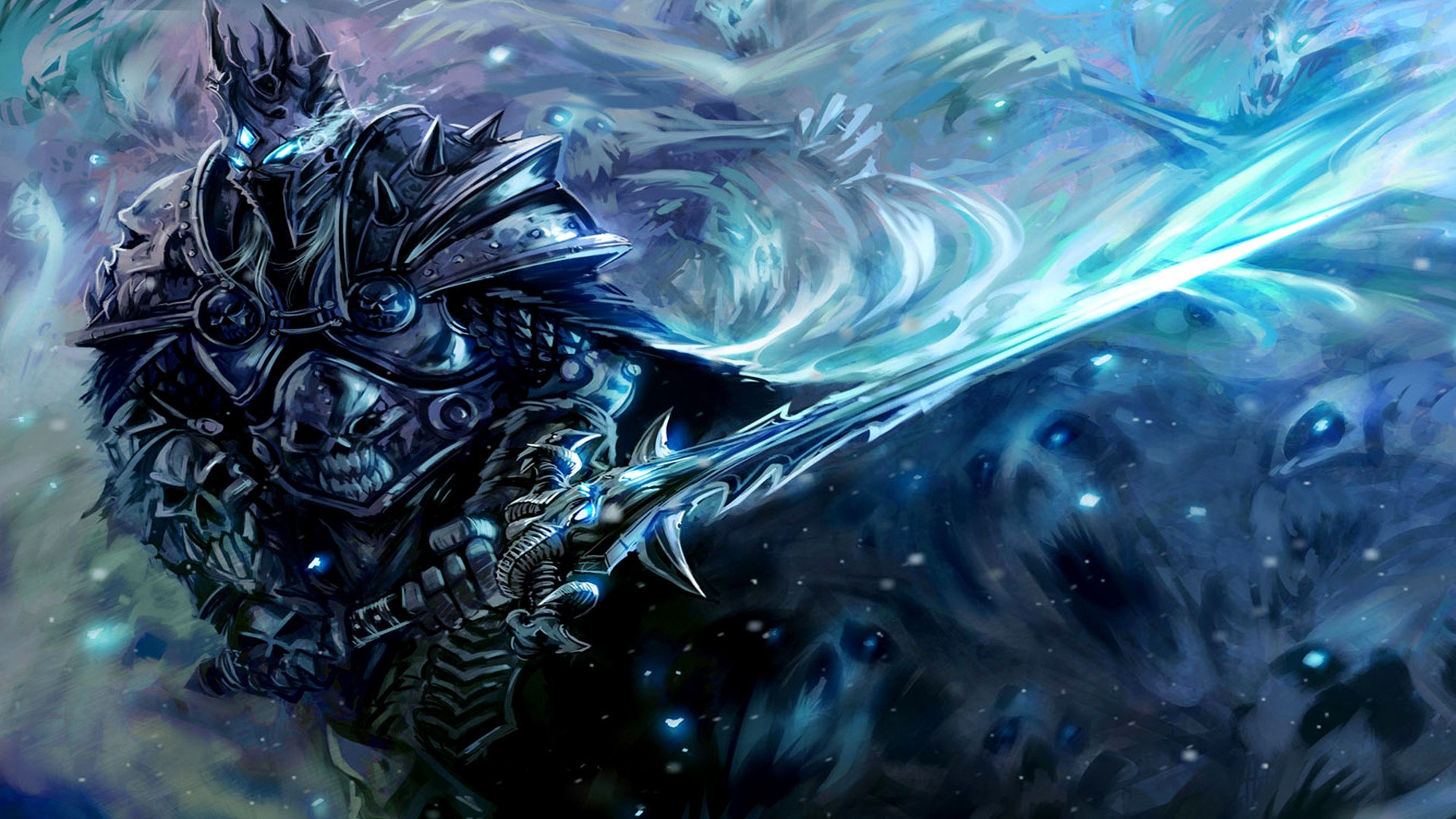 The Lich King from World of Warcraft wielding Frostmourne HD Wallpaper