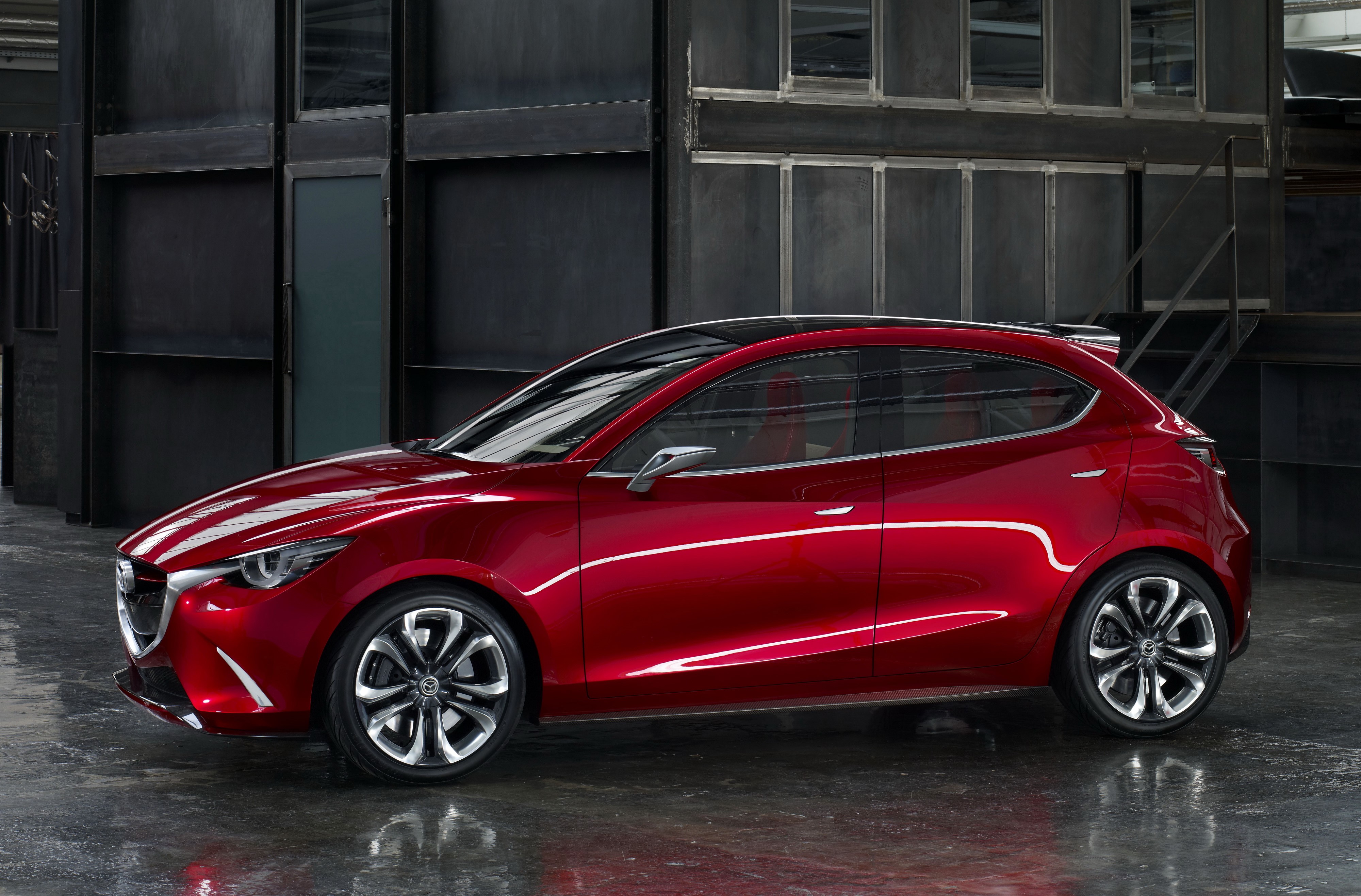 Mazda Hazumi concept car, wine color, metallic HD Wallpaper