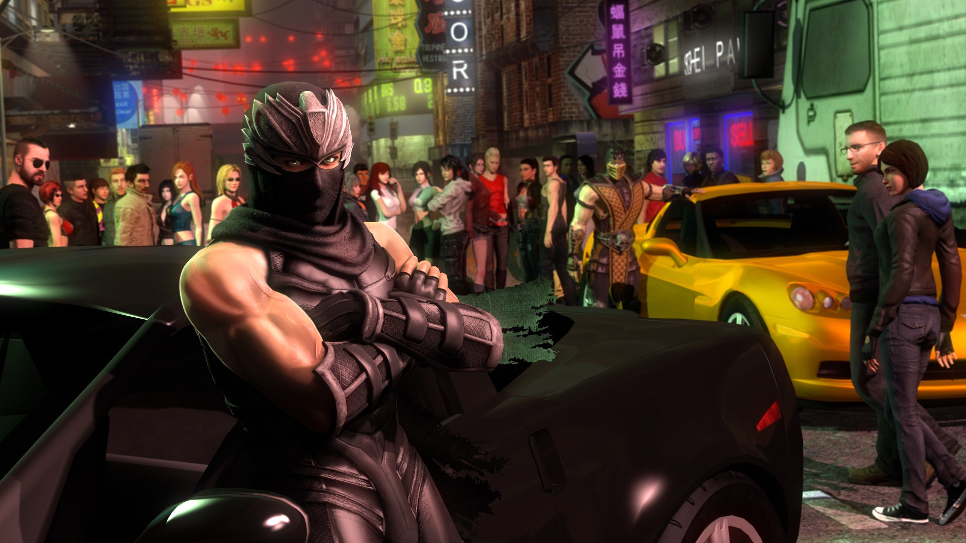 Ryu Hayabusa from Ninja Gaiden in a city street HD Wallpaper