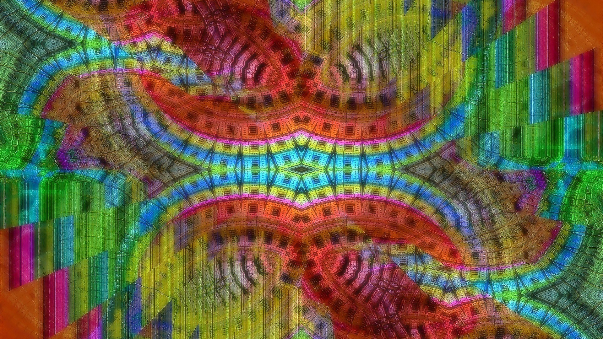 Abstract fractal pattern with rainbow colors HD Wallpaper