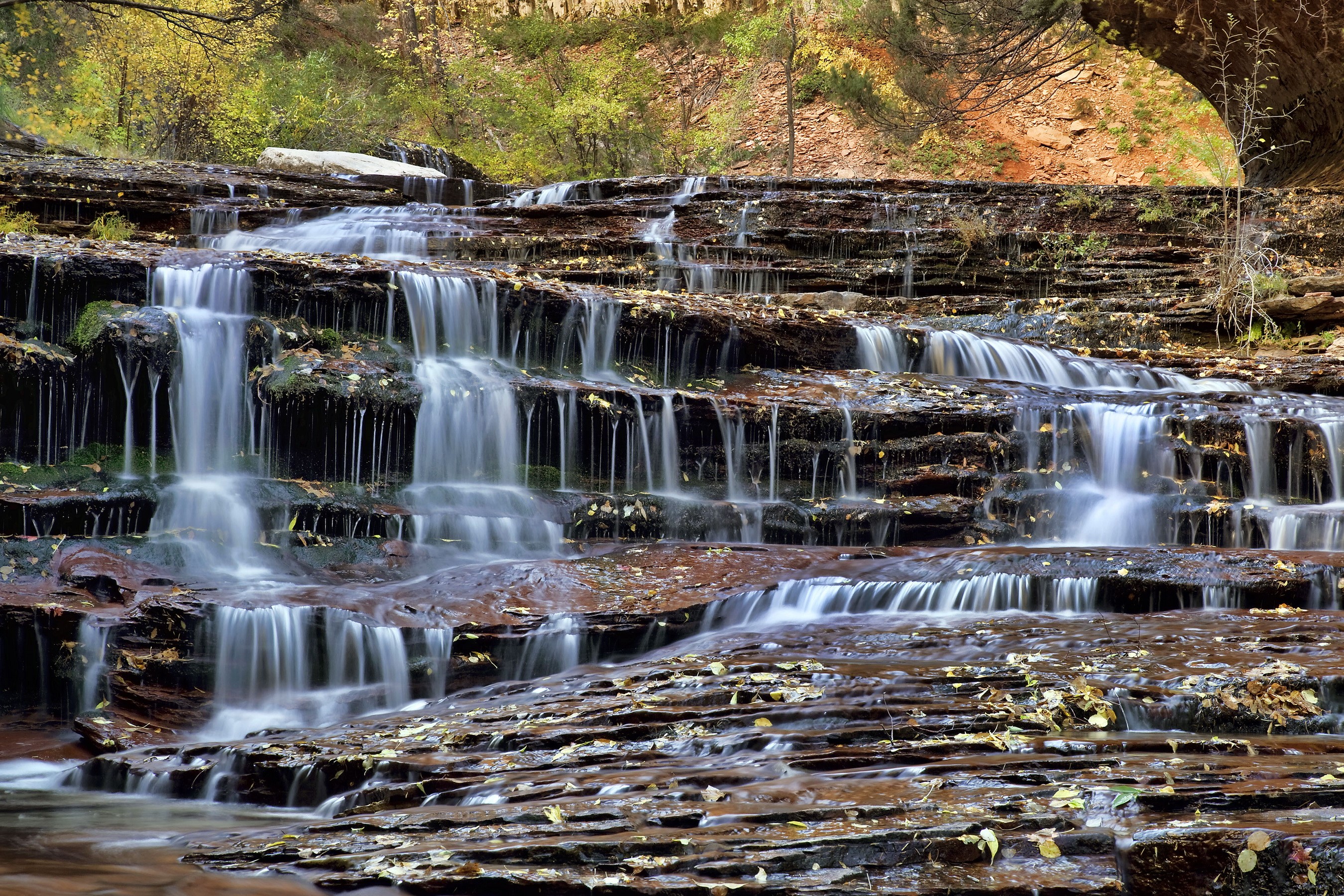 Waterfalls in Zion National Park, USA HD Wallpaper