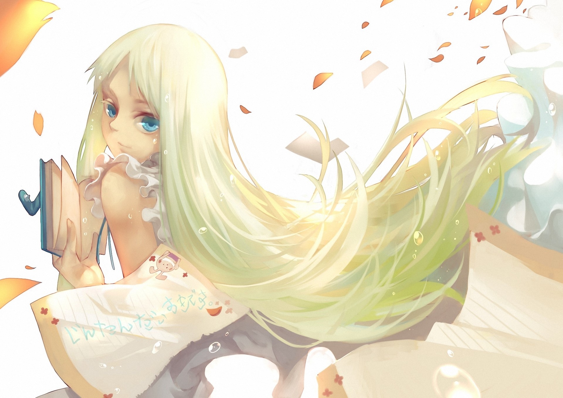Meiko Honma from Anohana holding a book HD Wallpaper