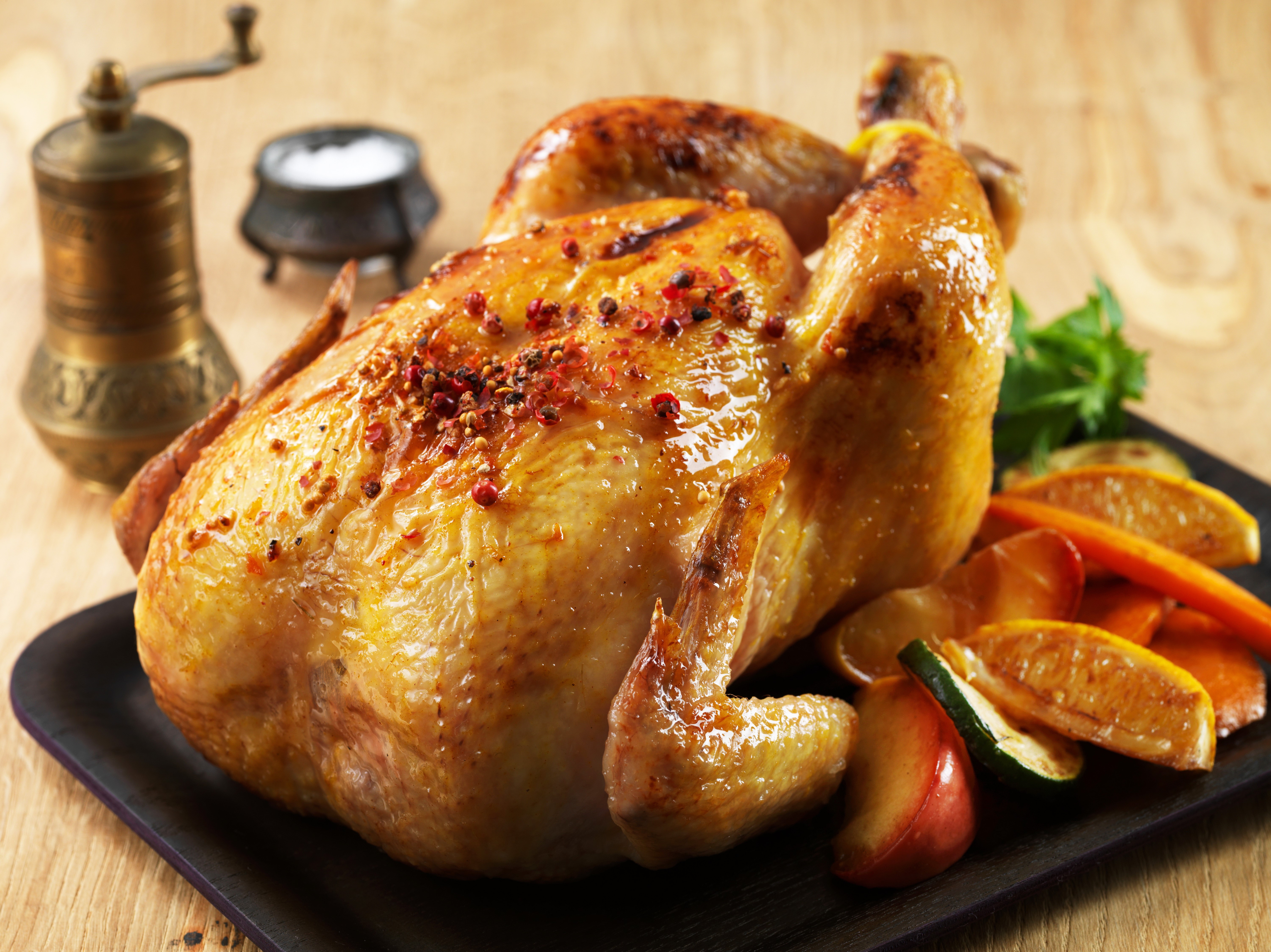 Roast Chicken with Vegetables and Spices HD Wallpaper