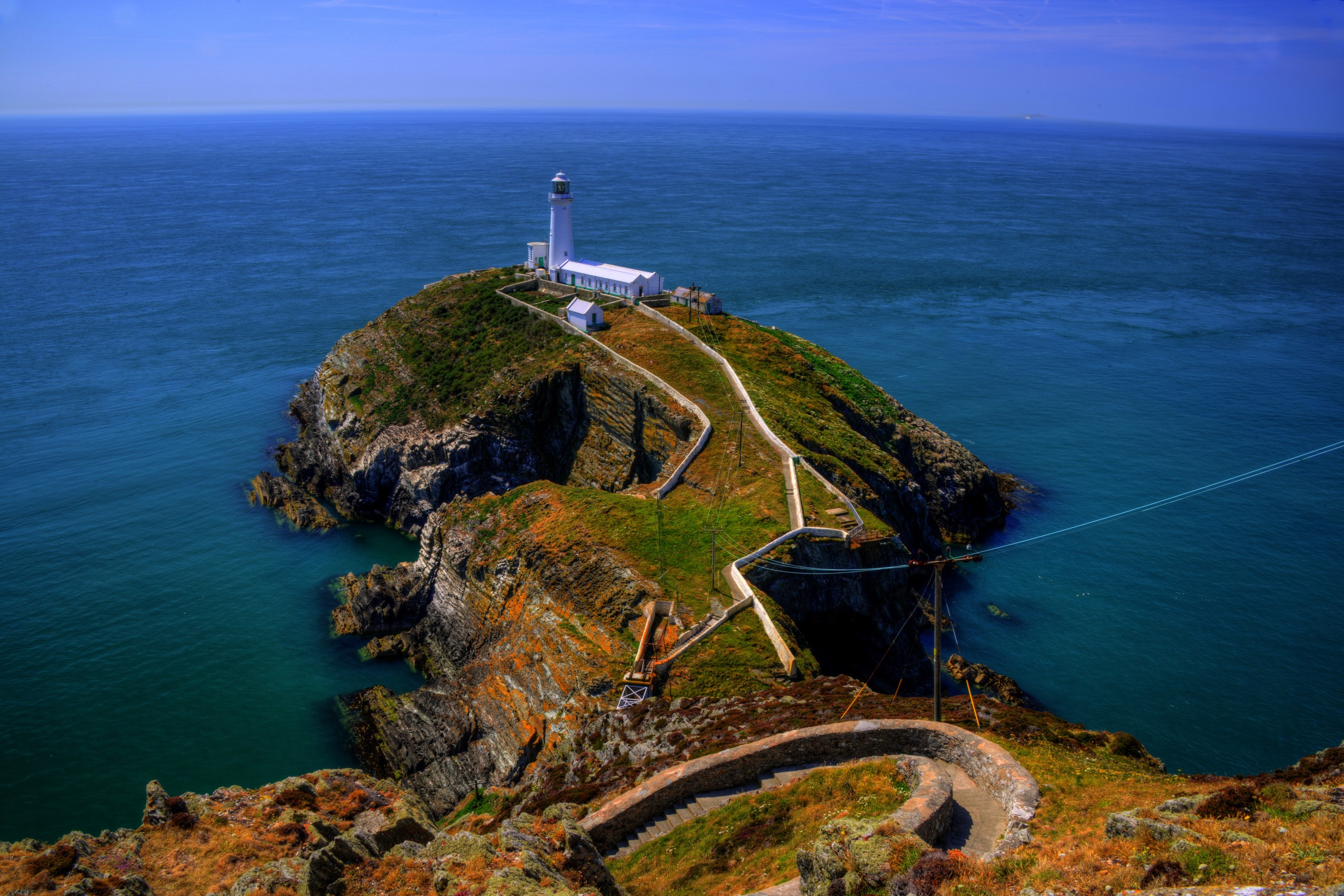 South Stack Lighthouse, Wales, United Kingdom HD Wallpaper