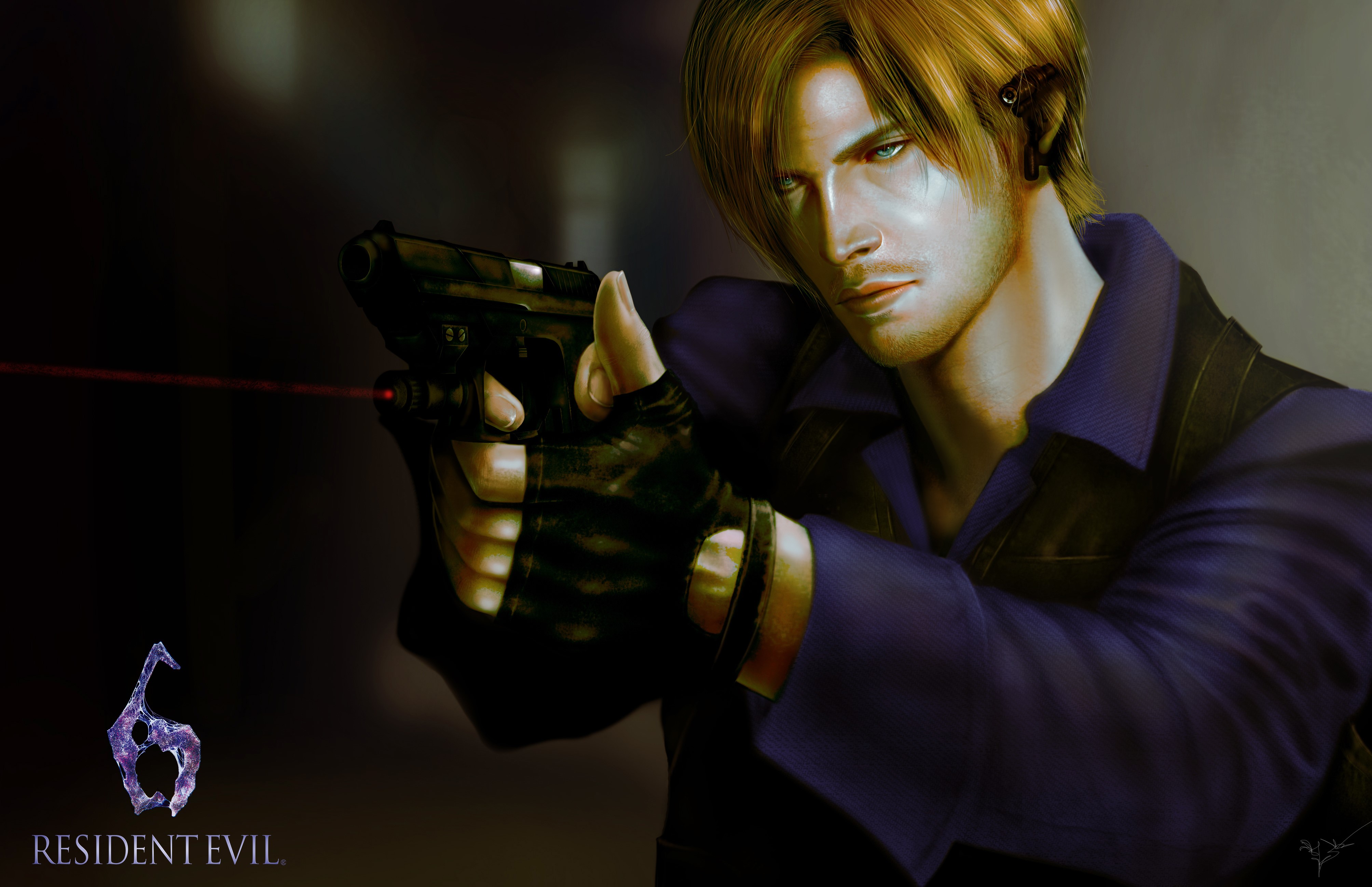 Leon S. Kennedy from Resident Evil 6 holding a pistol HD Wallpaper