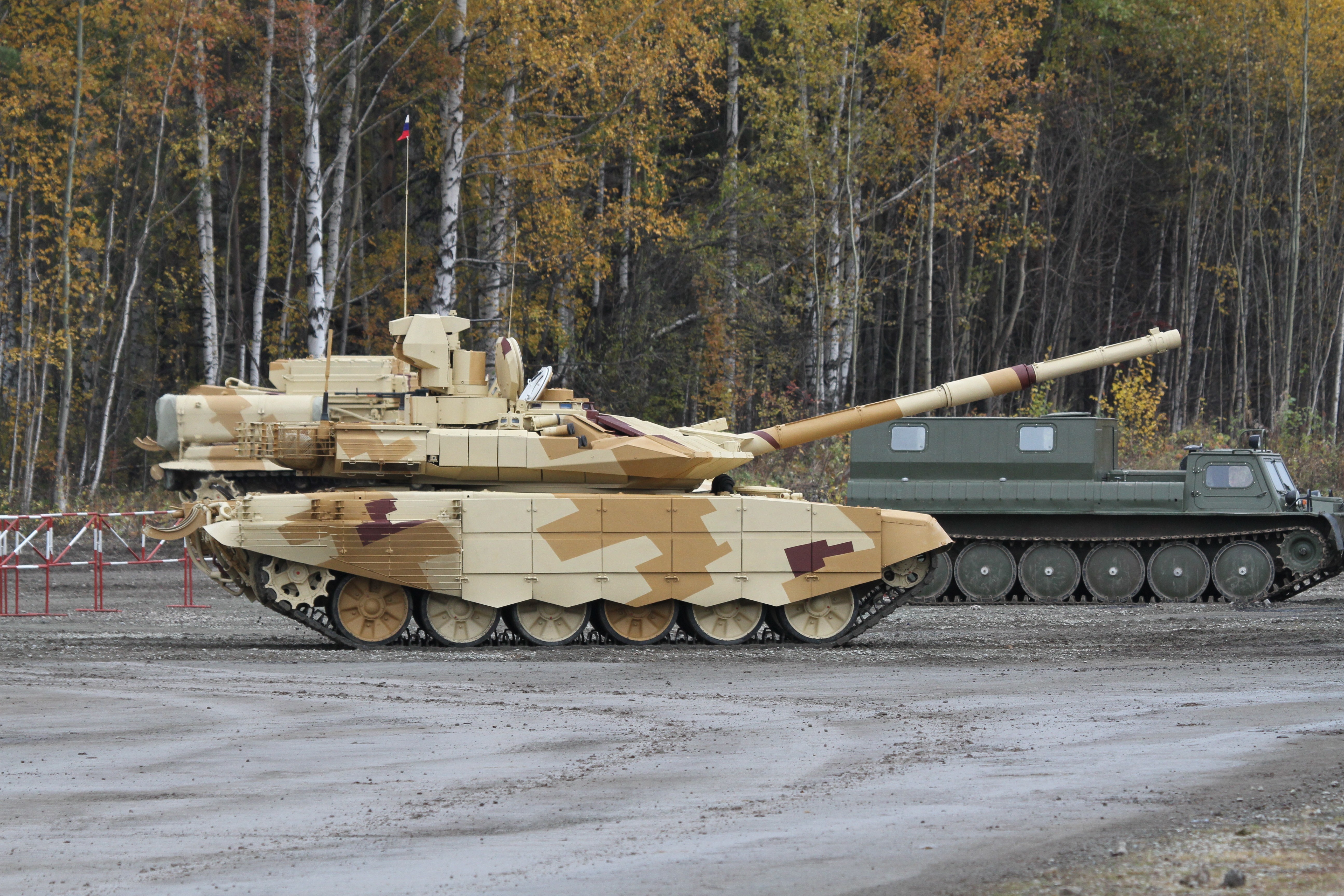 T-90 MC Tank in Desert Camouflage HD Wallpaper