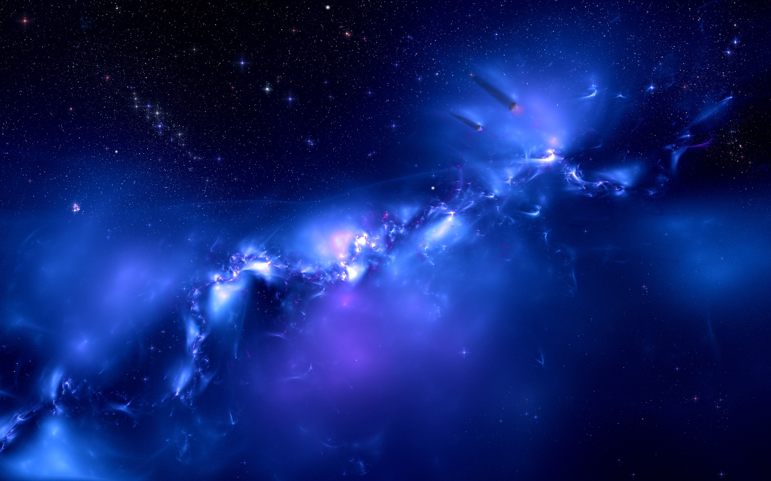 Deep Space Nebula with Stars and Comets HD Wallpaper
