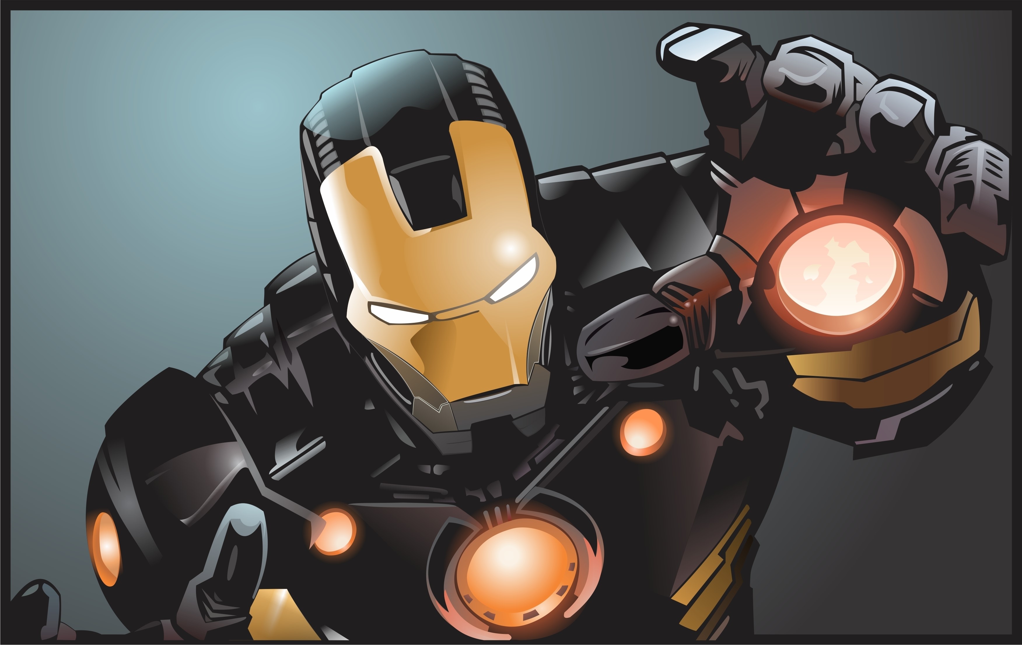 Iron Man in black and gold armor HD Wallpaper