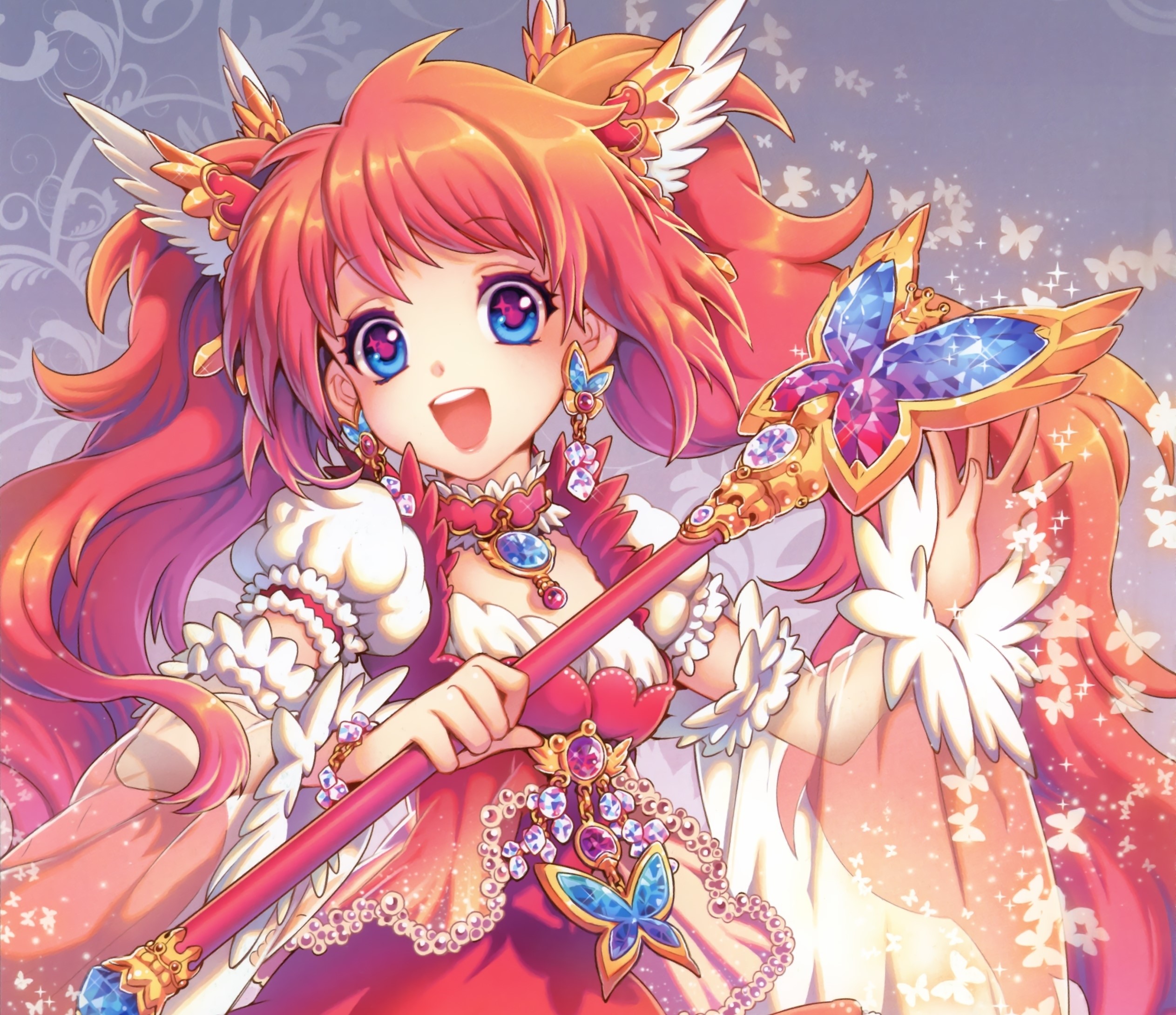 Redhead girl with mage staff HD Wallpaper