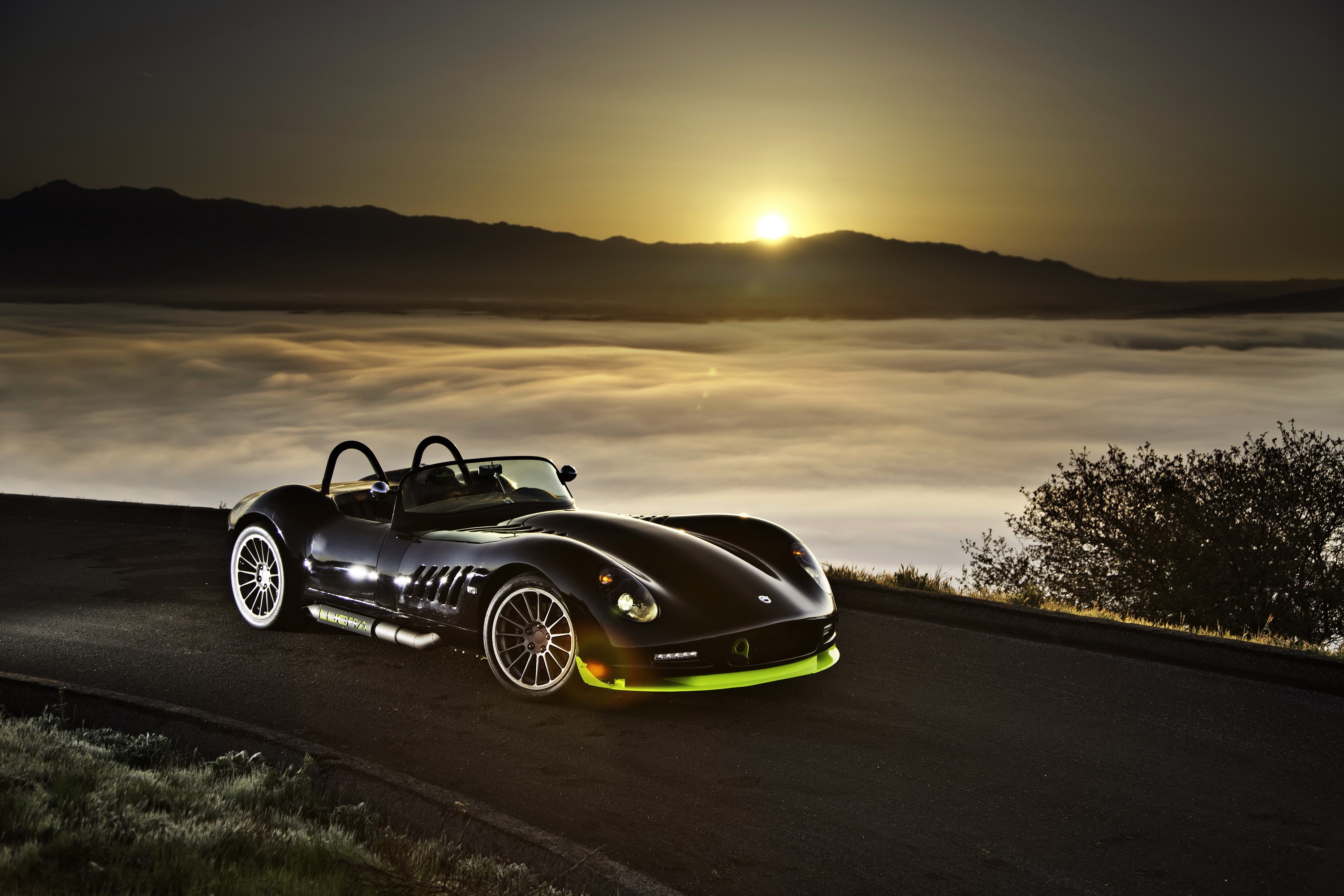 2013 Lucra LC470 R convertible sports car at sunrise HD Wallpaper