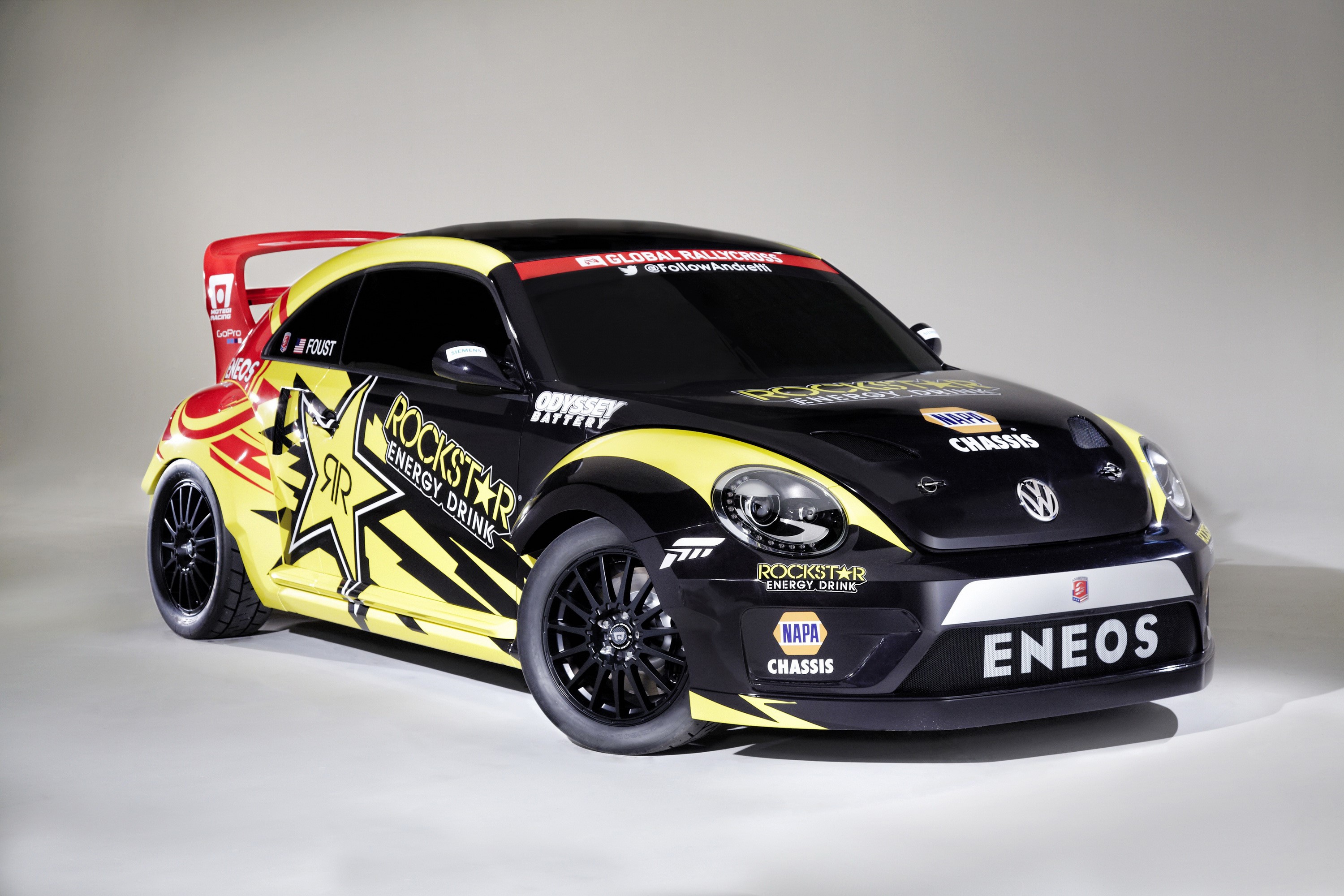 Scott Speed's Rockstar Energy Volkswagen Beetle Rallycross Car HD Wallpaper