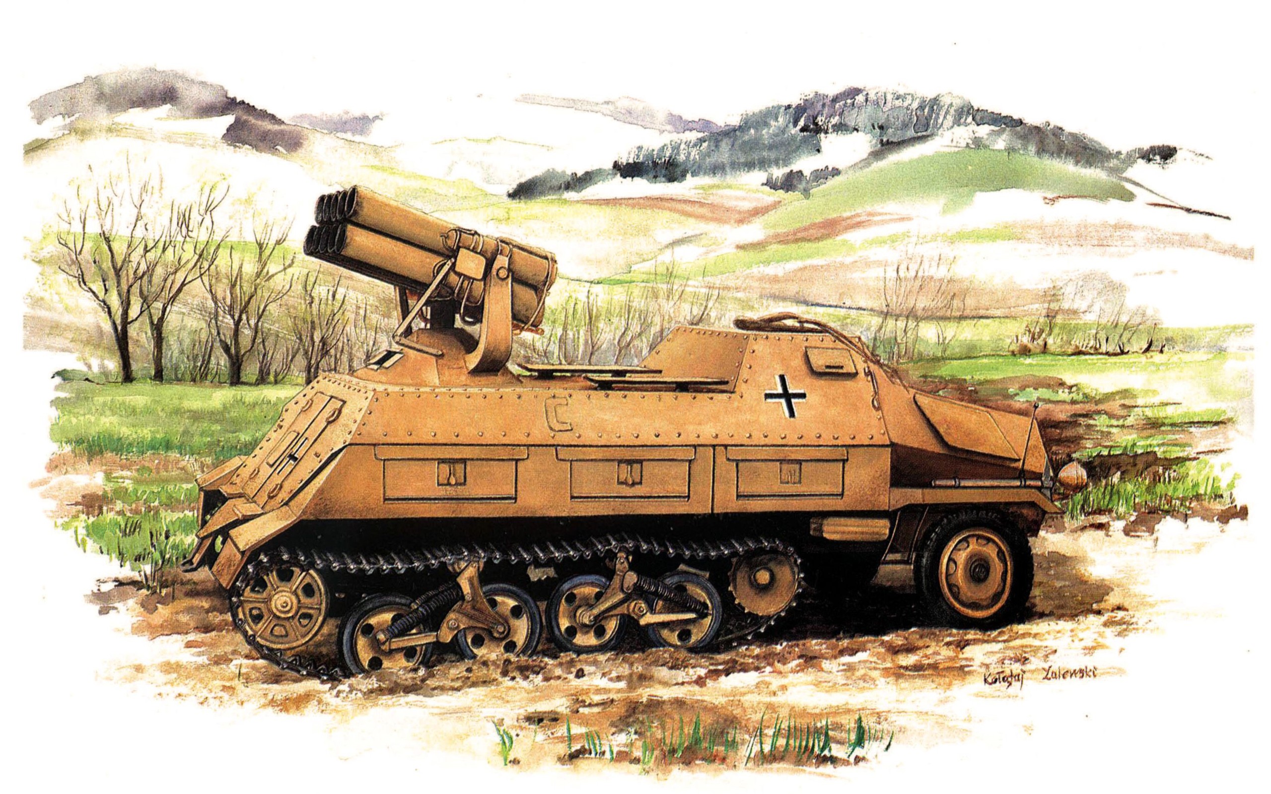 Panzerwerfer SPG Painting Art HD Wallpaper