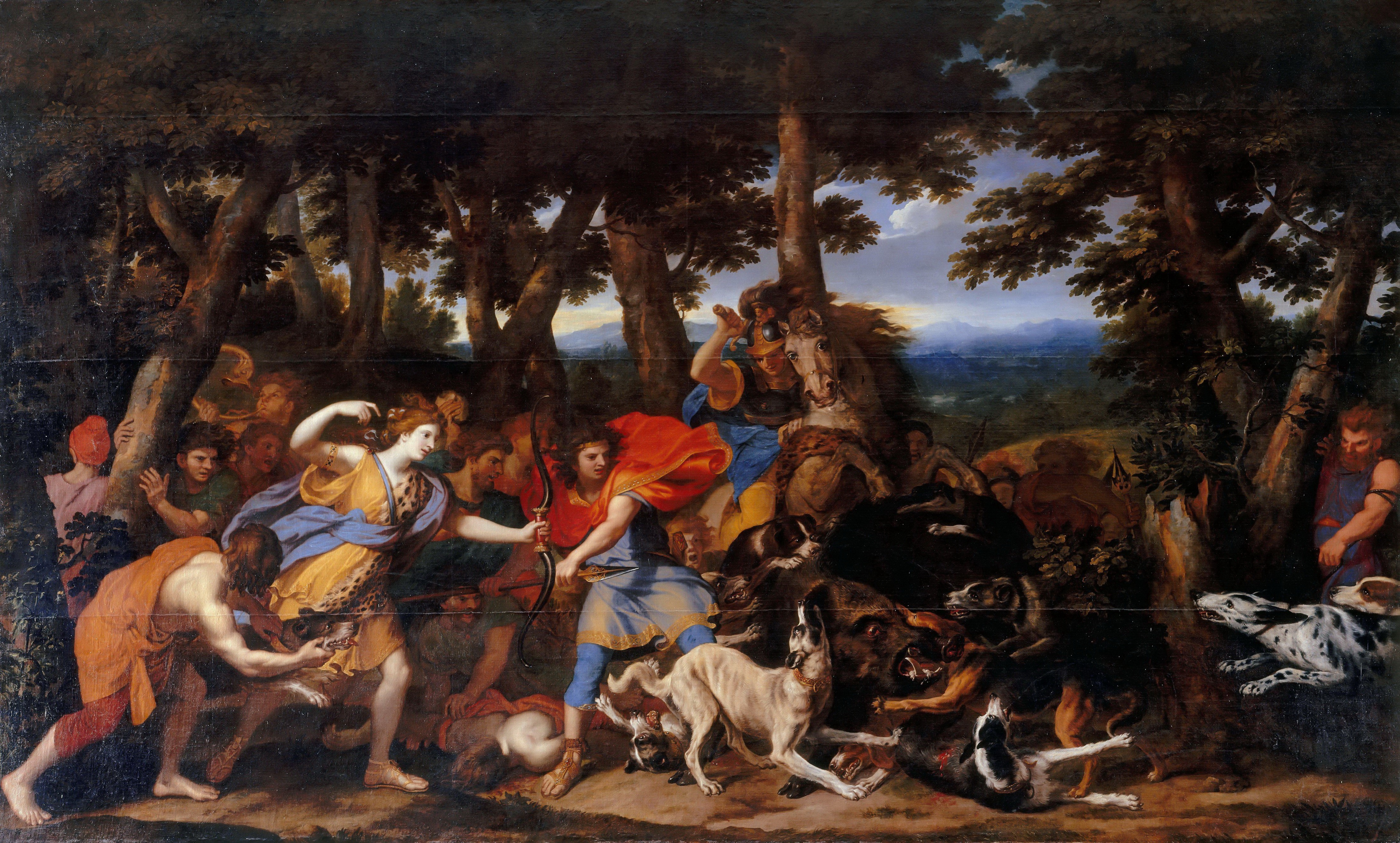 The Hunt of Meleager and Atalanta by Charles Le Brun HD Wallpaper