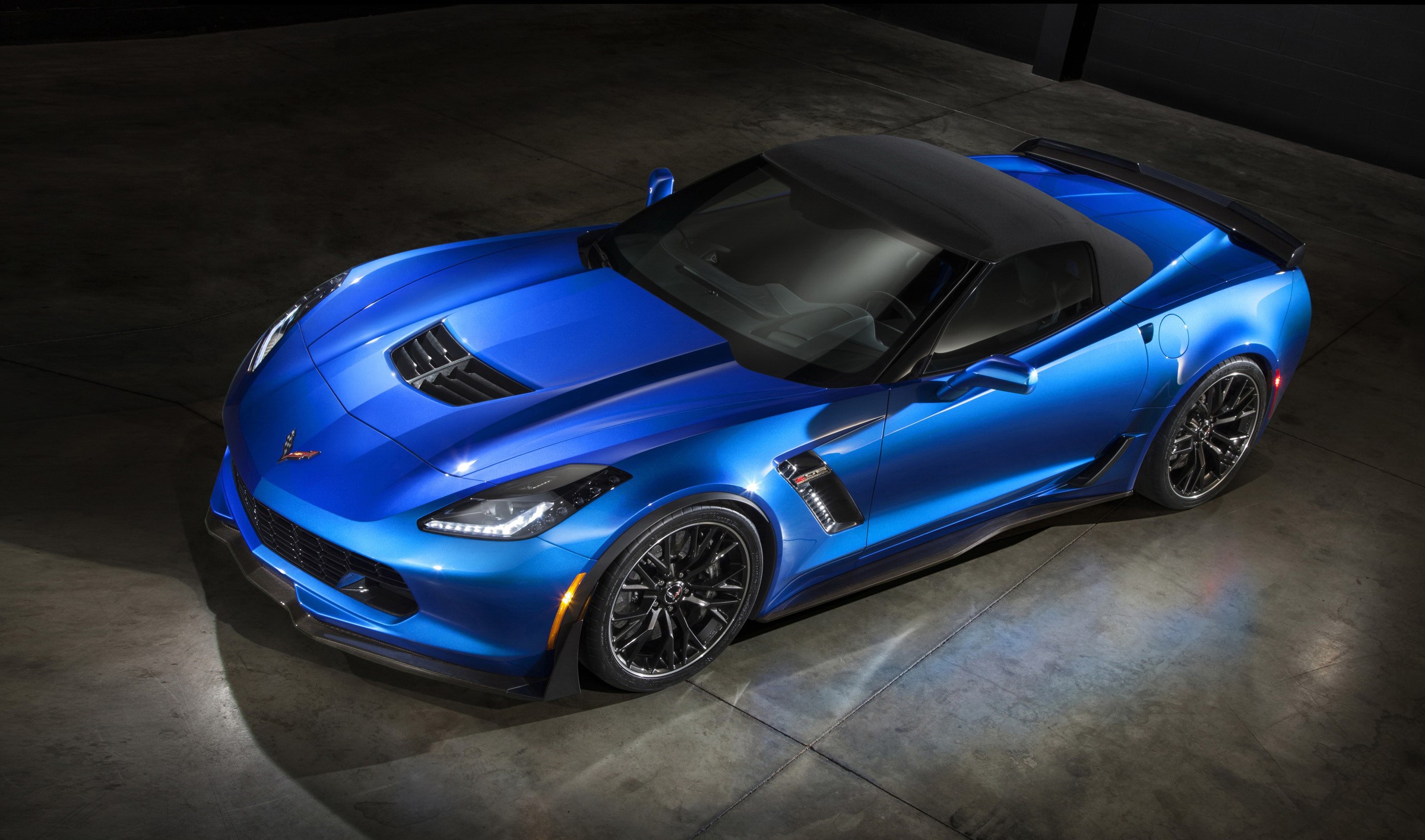 Blue 2015 Chevrolet Corvette Z06 Convertible HD Wallpaper