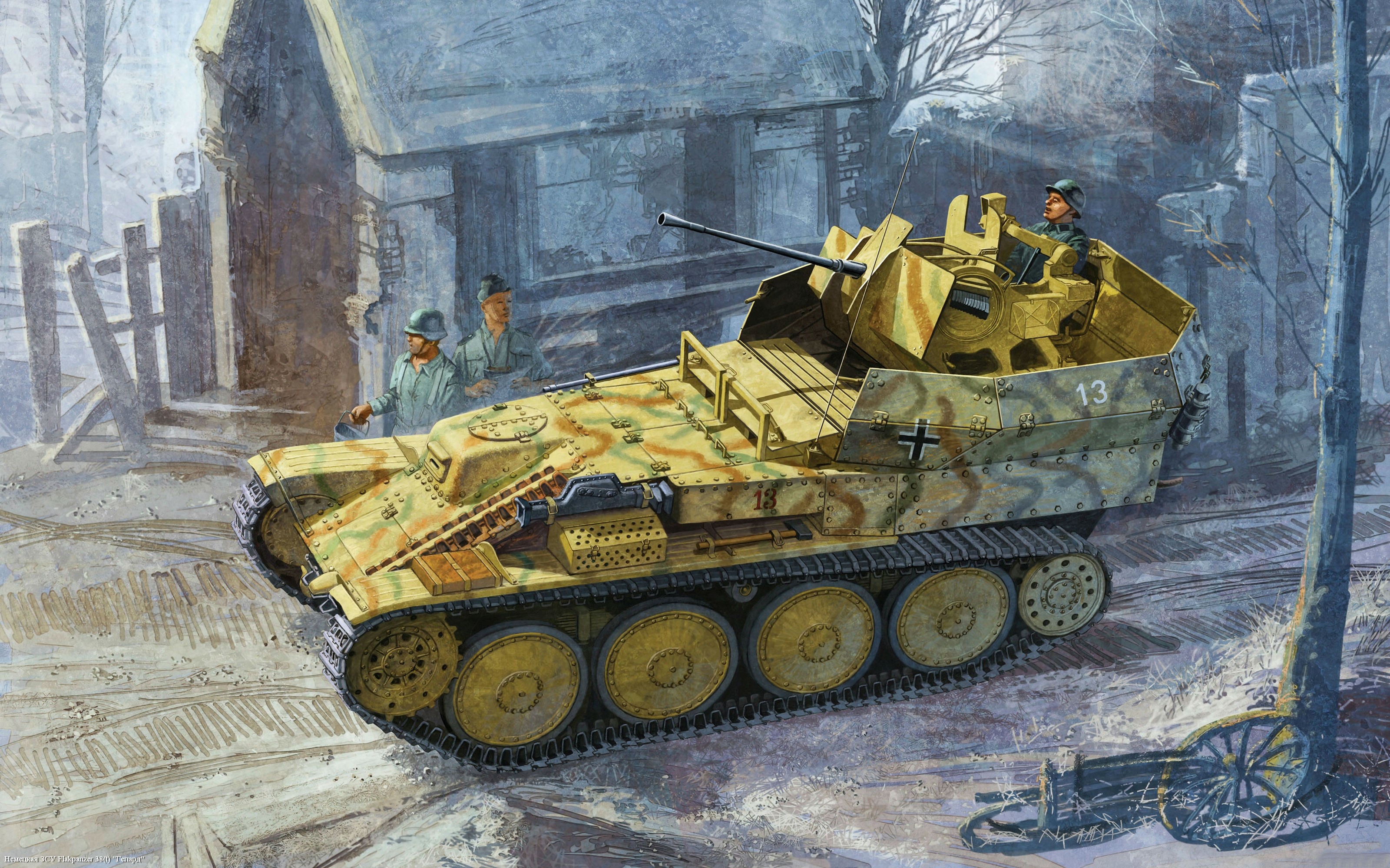 Flakpanzer 38(t) SPG Painting HD Wallpaper