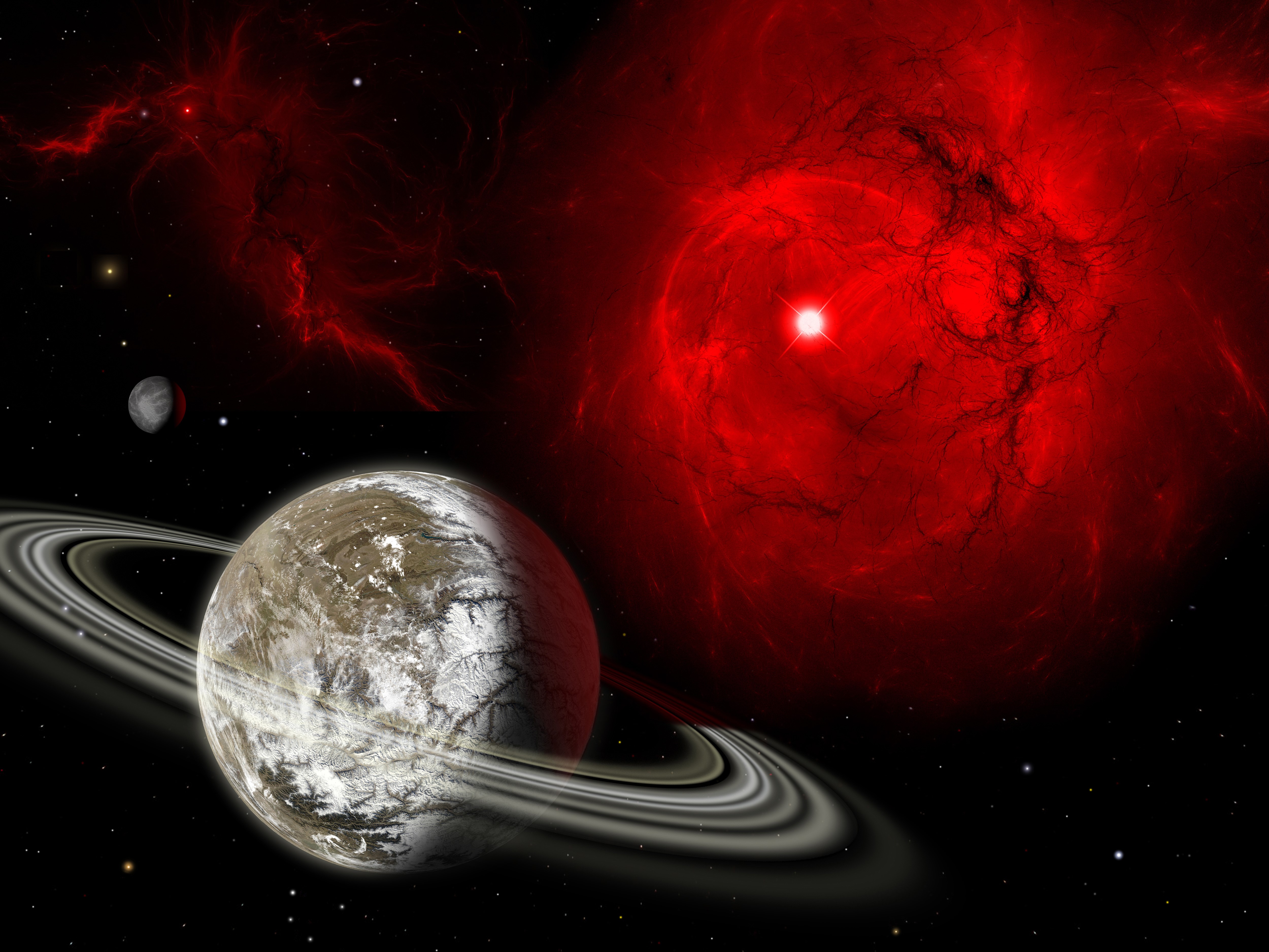 Planets and Nebulae in Space HD Wallpaper