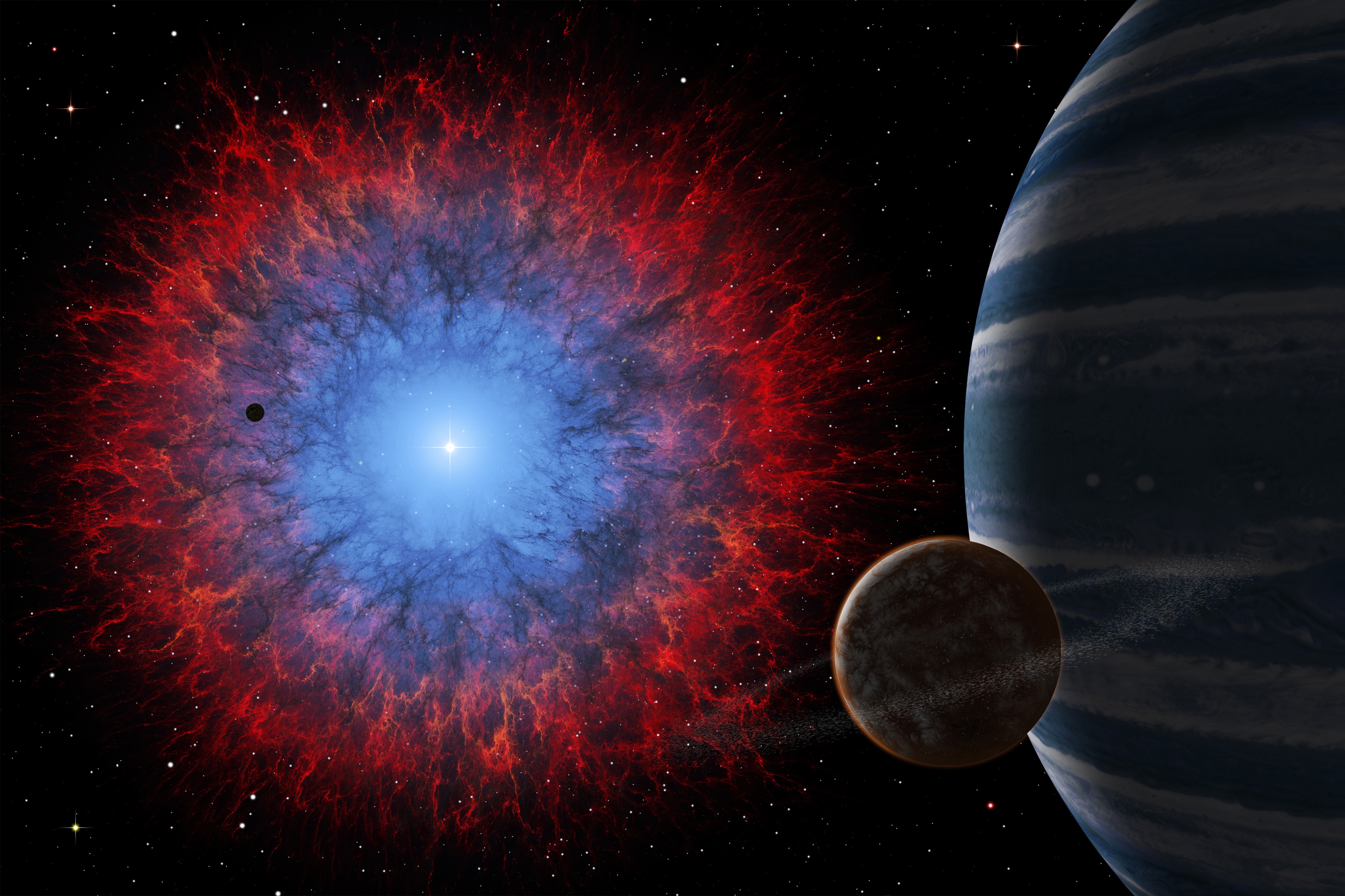 Planets and Nebula in Space HD Wallpaper