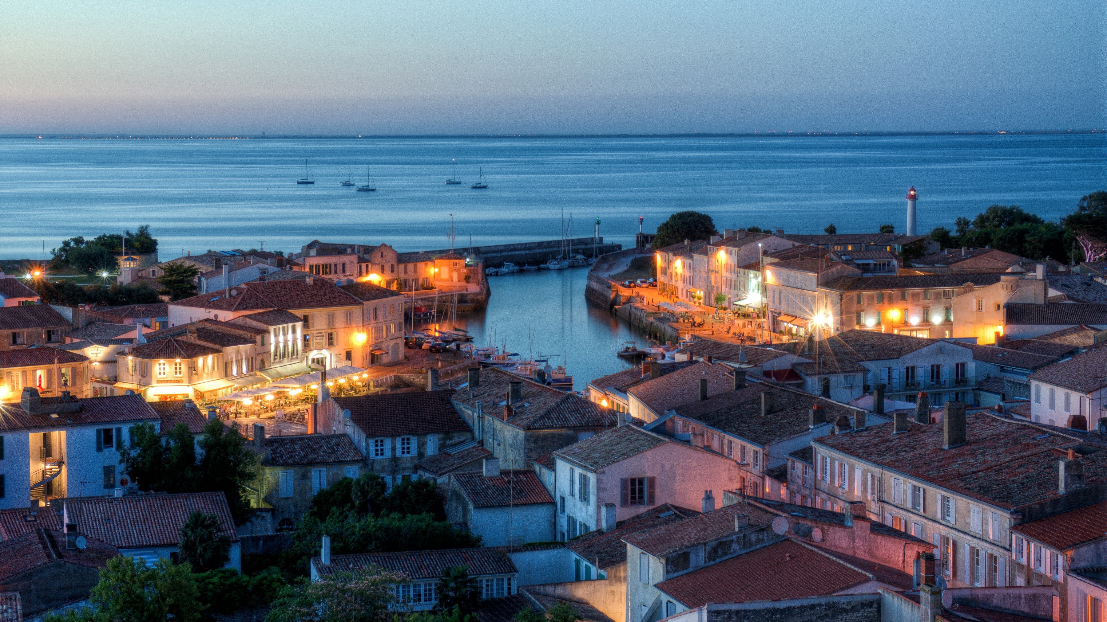 Saint Martin de Re, France at Dusk HD Wallpaper