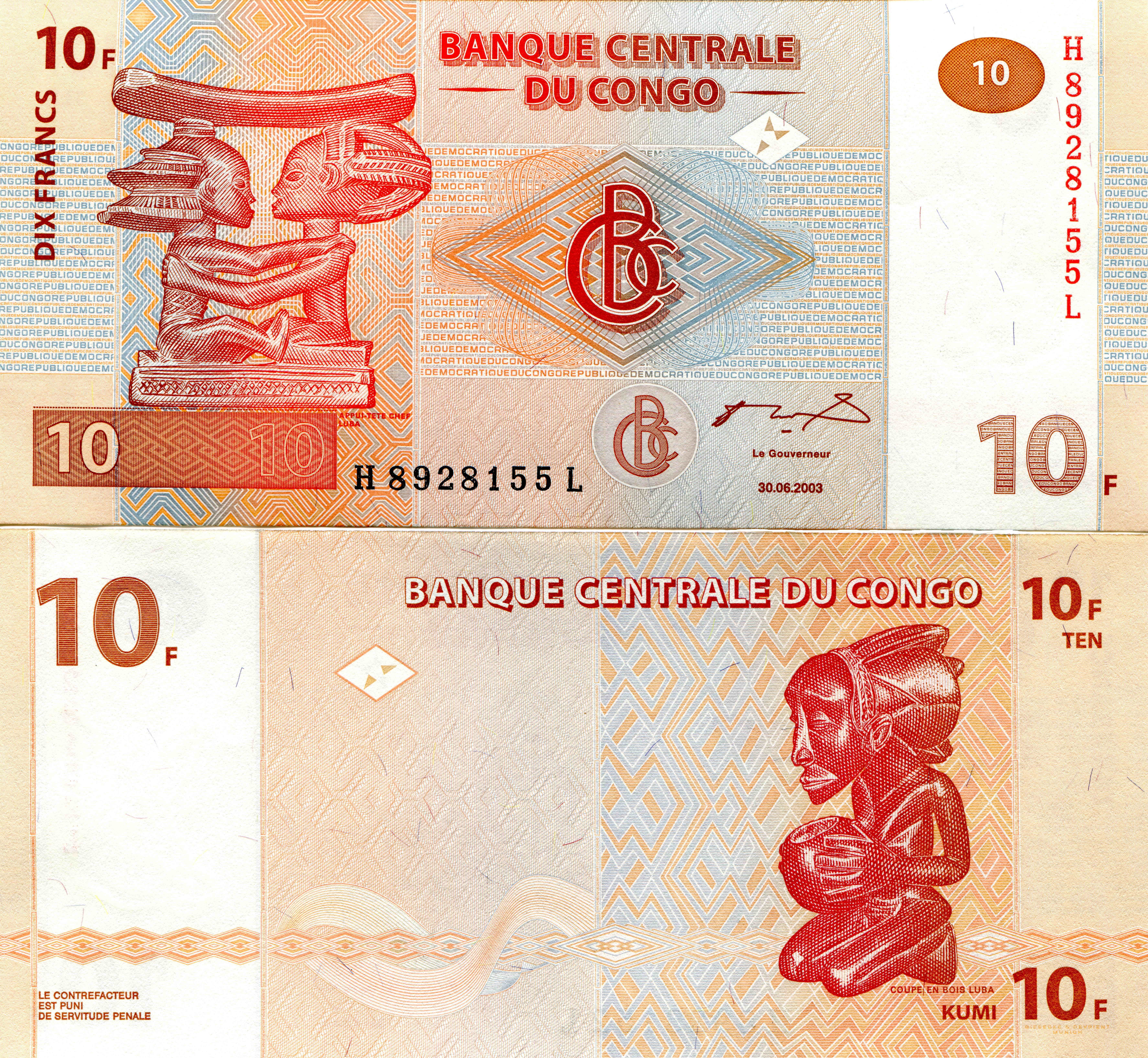 10 Francs Congo Banknote HD Wallpaper
