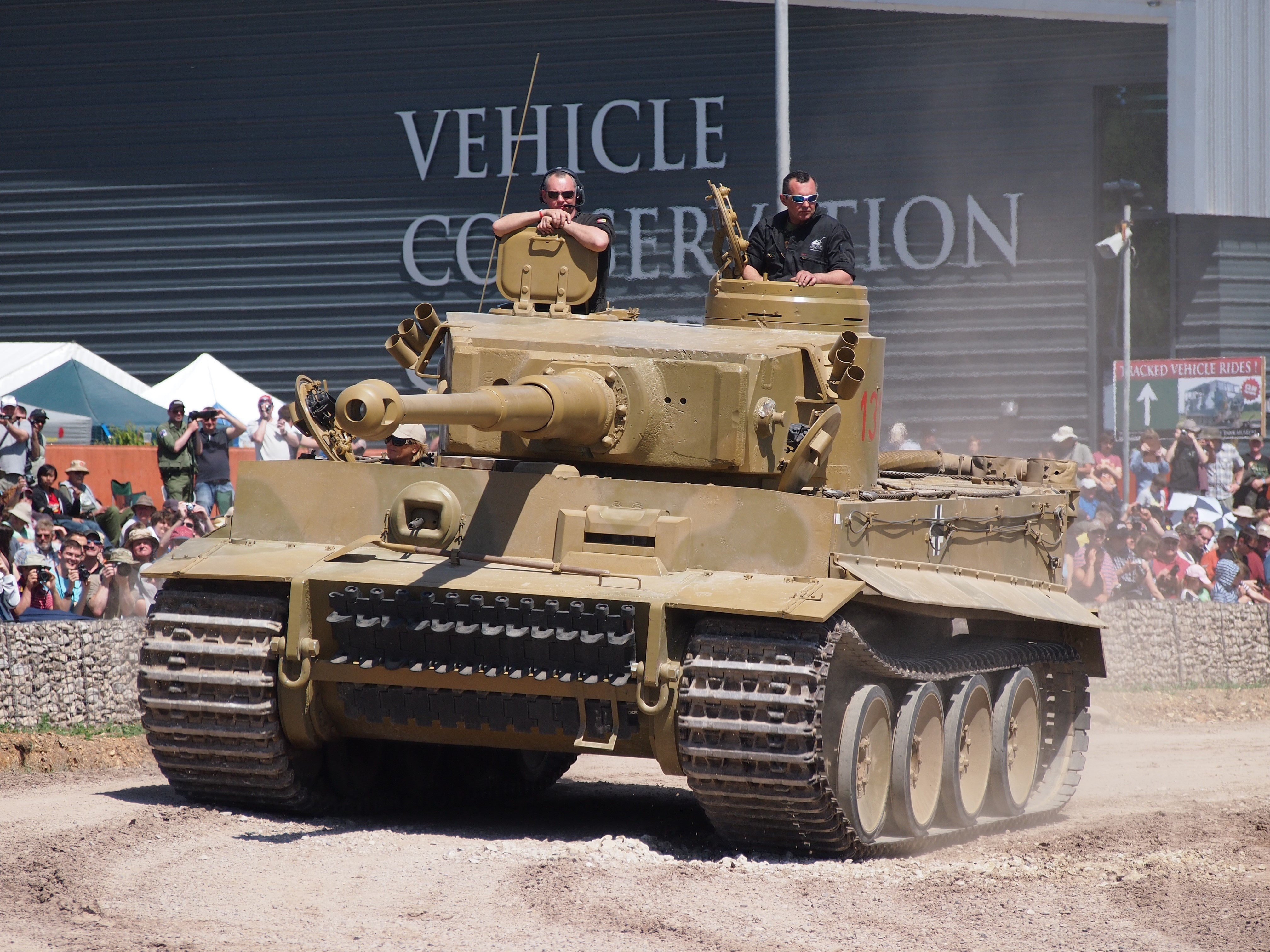 Tiger Tank with Crew and Spectators HD Wallpaper