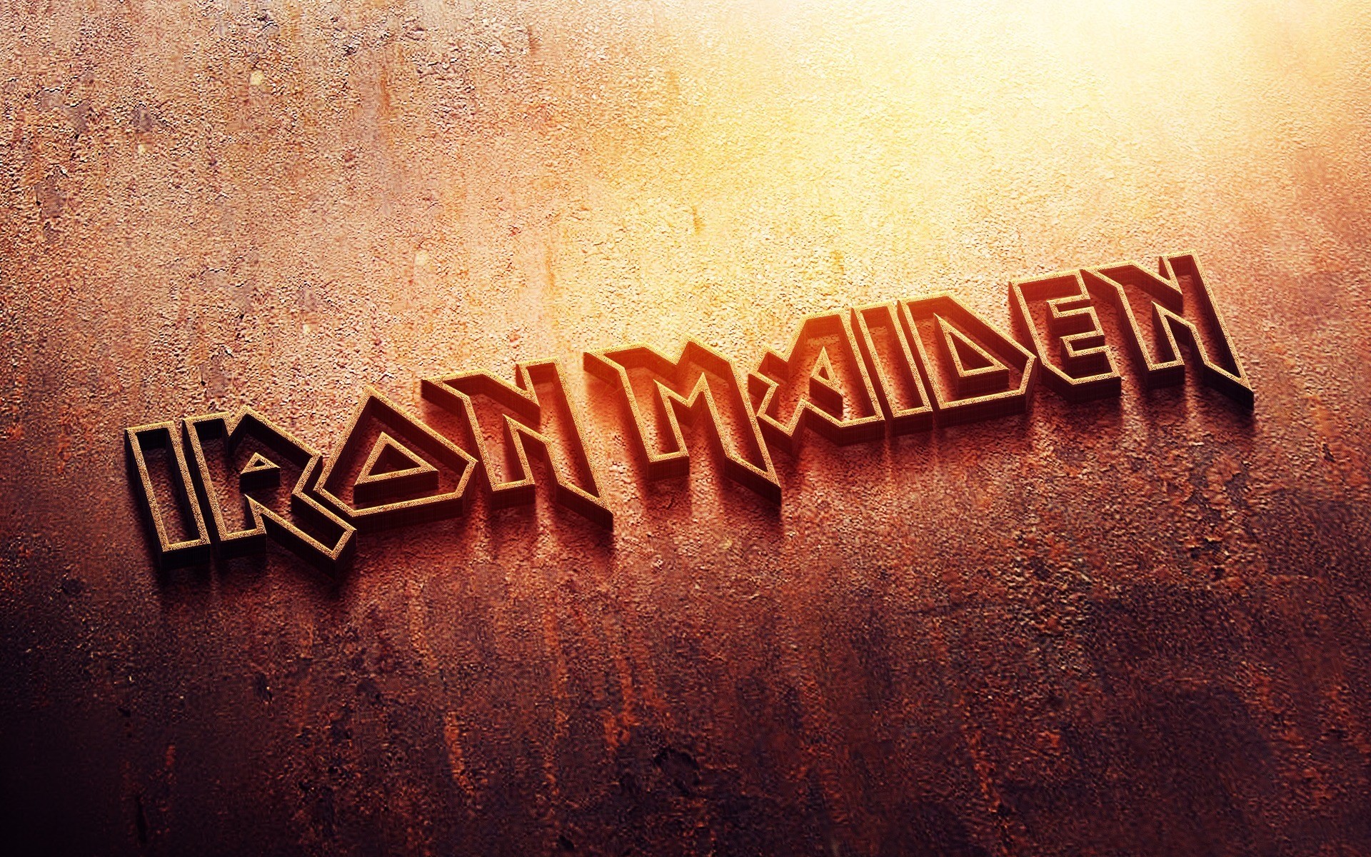 Iron Maiden logo on a textured background HD Wallpaper